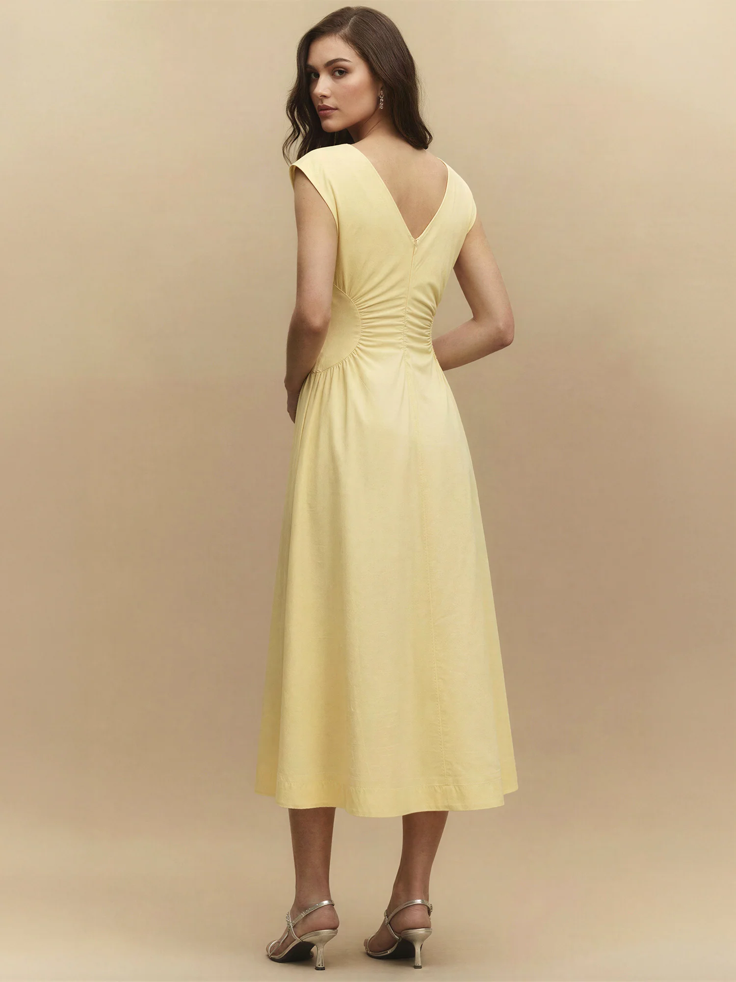 Side Panel V-Neck Back Midi Dress - Image 8