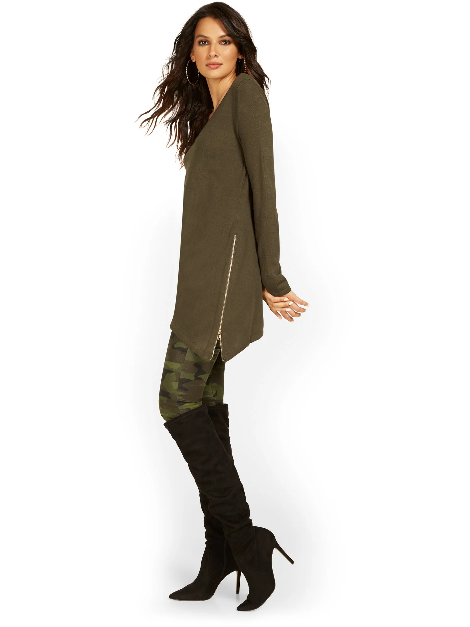 Side-Zip Tunic Sweater - Image 12