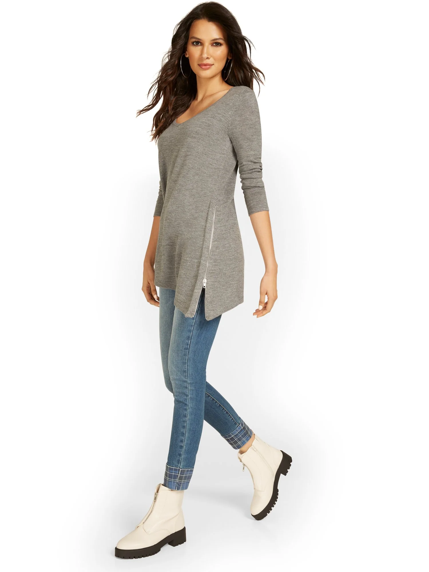 Side-Zip Tunic Sweater - Image 9