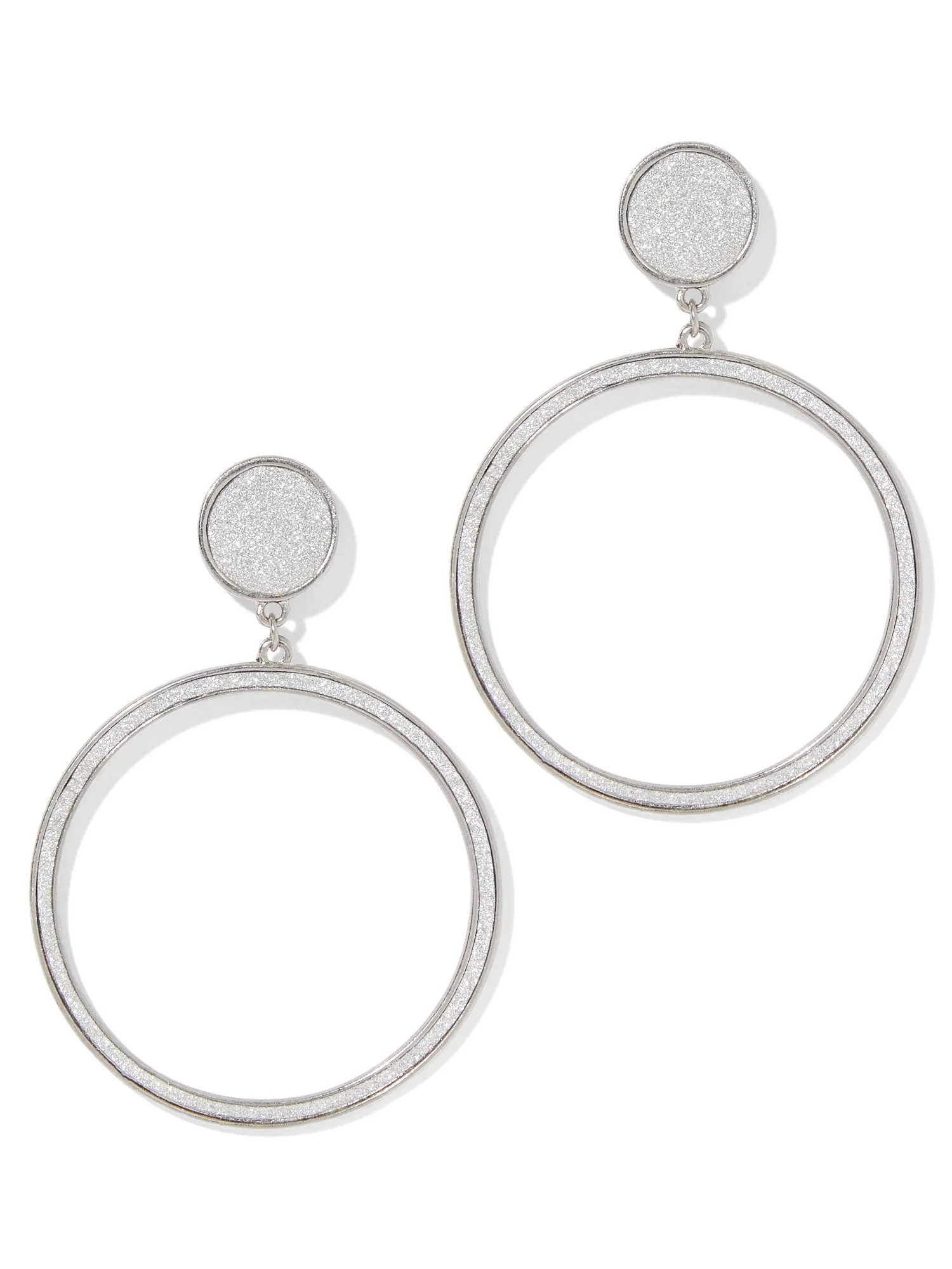 Silver Stud Hoop Earring