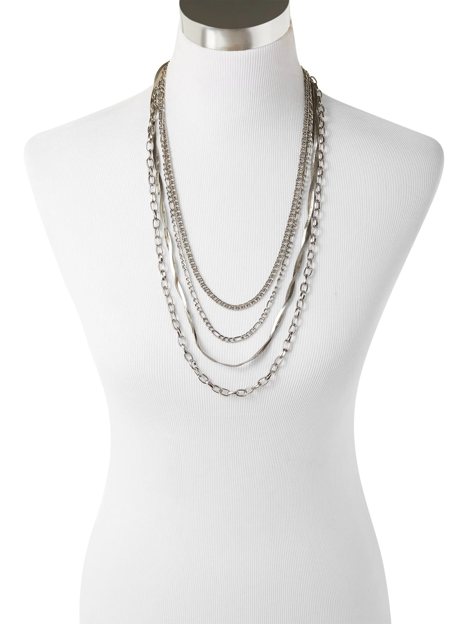 Silver-Tone Multi-Chain Necklace