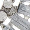 Silver-Tone Rhinestone-Encrusted Hoop Earrings - Image 3