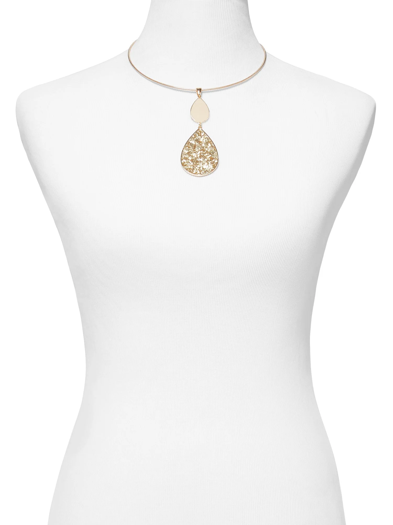 Silvertone Collar Pendant Necklace - Image 2