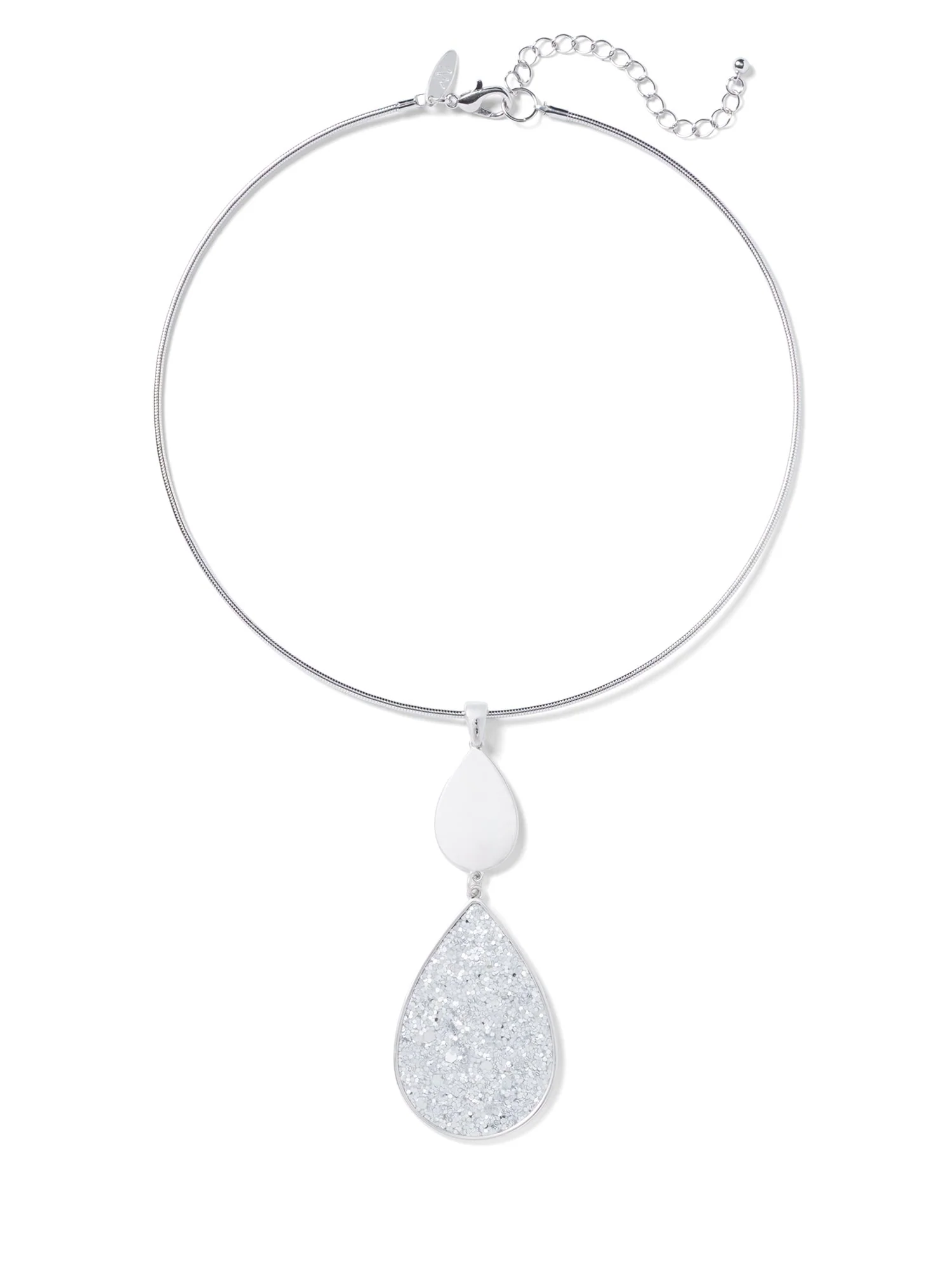 Silvertone Collar Pendant Necklace - Image 4