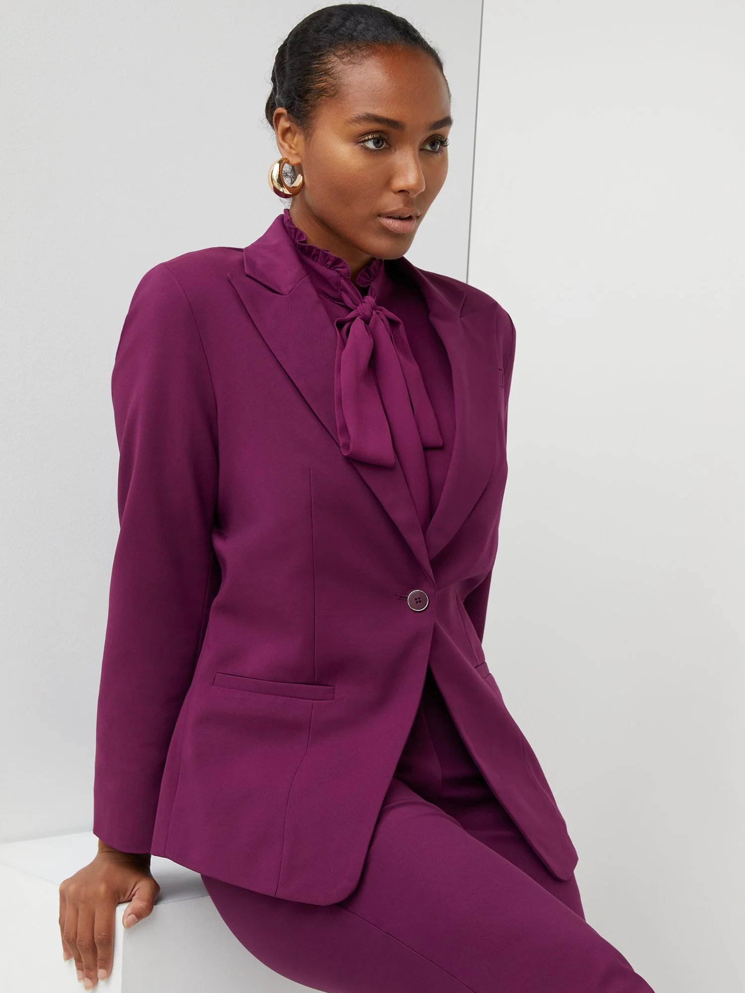 Single-Button Cutaway Blazer - All Season Stretch - Image 6