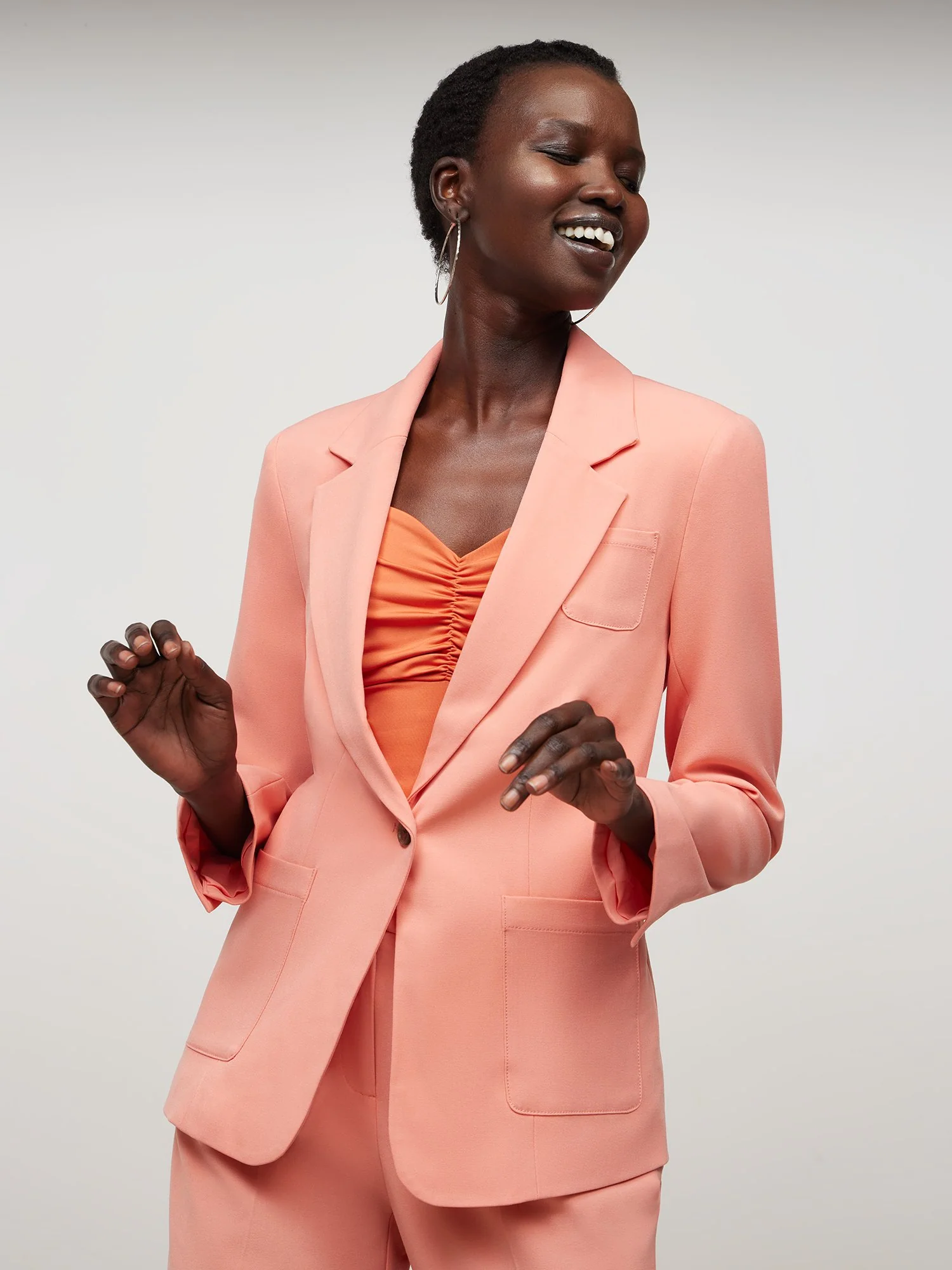 Single Button Patch Pocket Blazer - Image 3