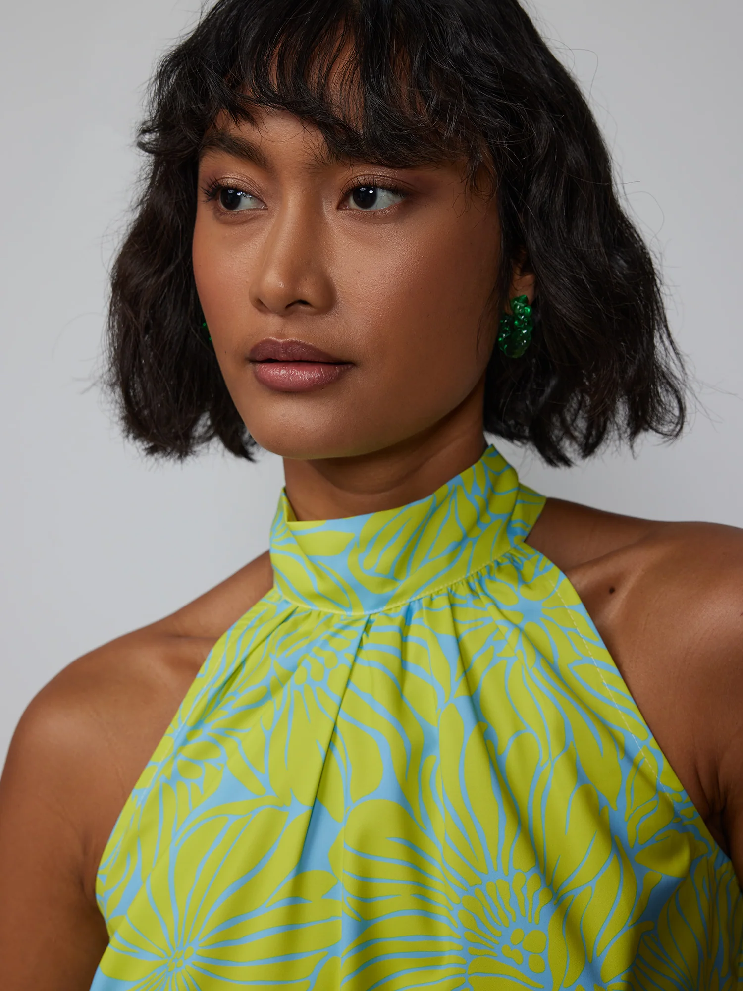 Floral Tie Back Halter Neck Top - Image 4