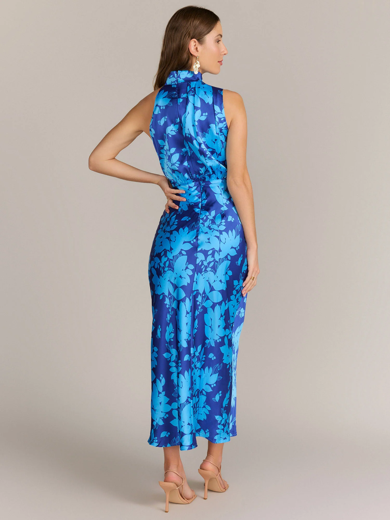 Lena Sleeveless Mock Neck Floral Midi Dress - Brands We Love - Image 3