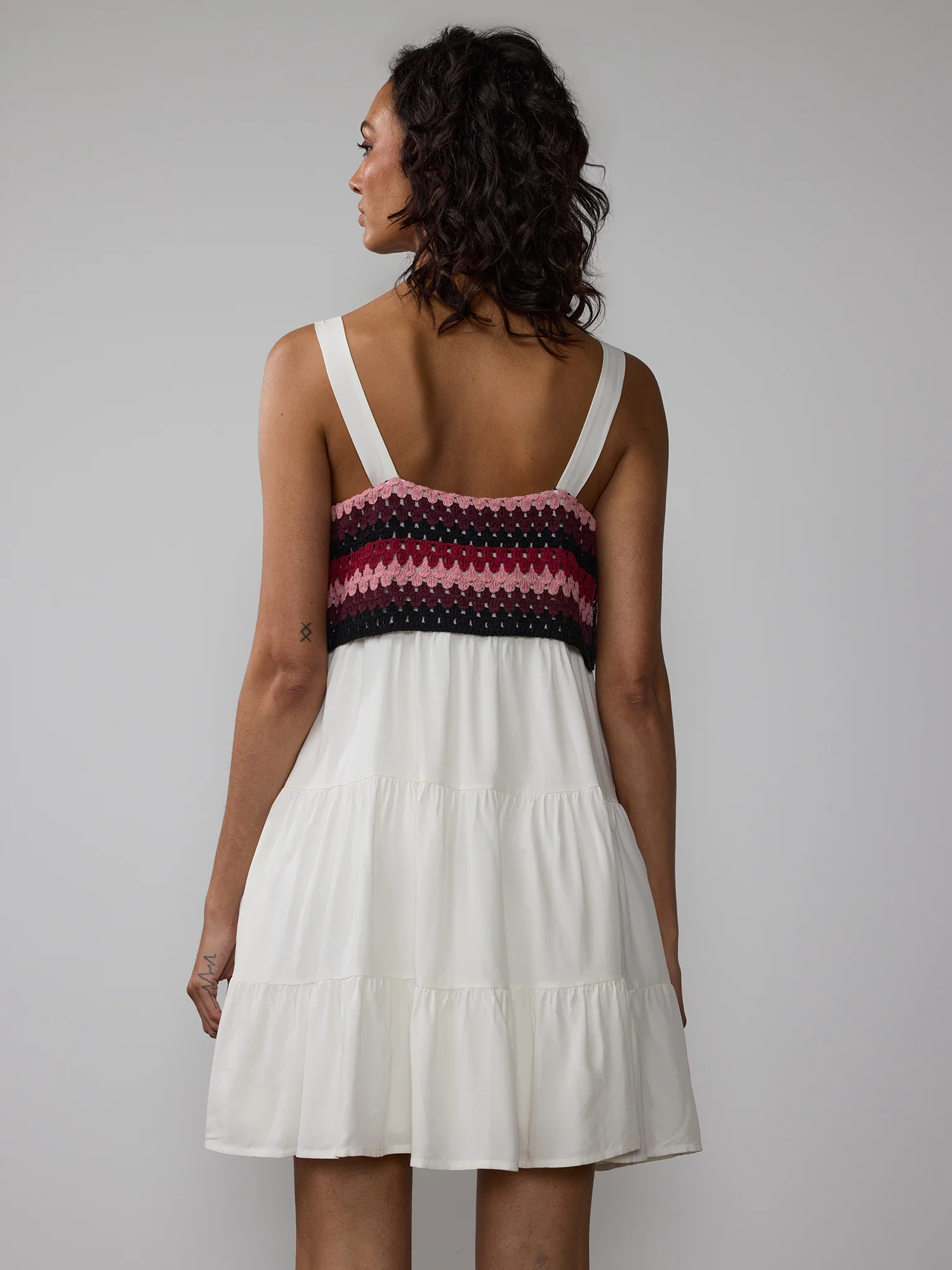 Sleeveless Crochet Bodice Midi Dress - Image 3