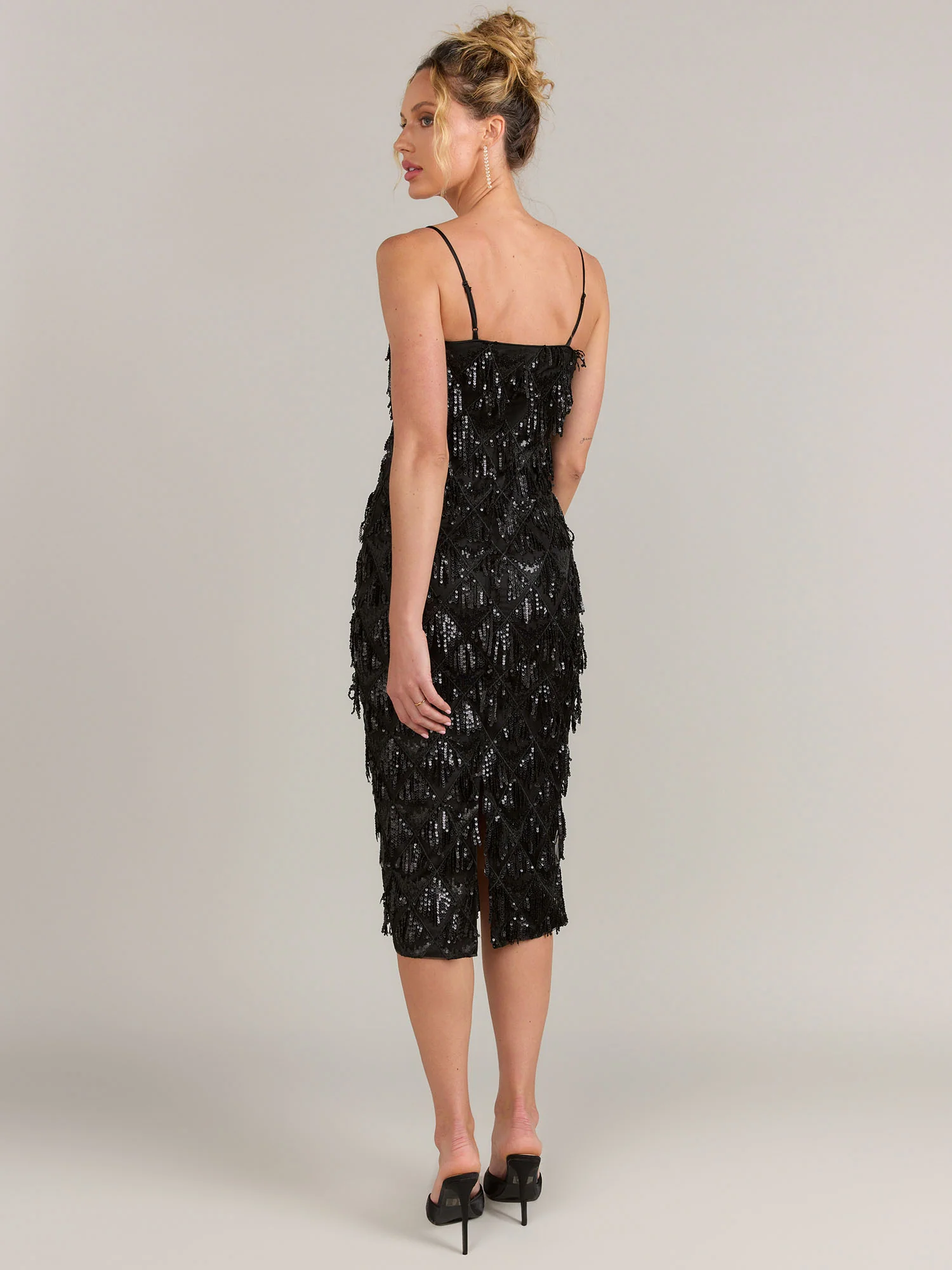 Endless Rose Diagonal Sequin Fringe Slip Dress - Brands We Love - Image 4