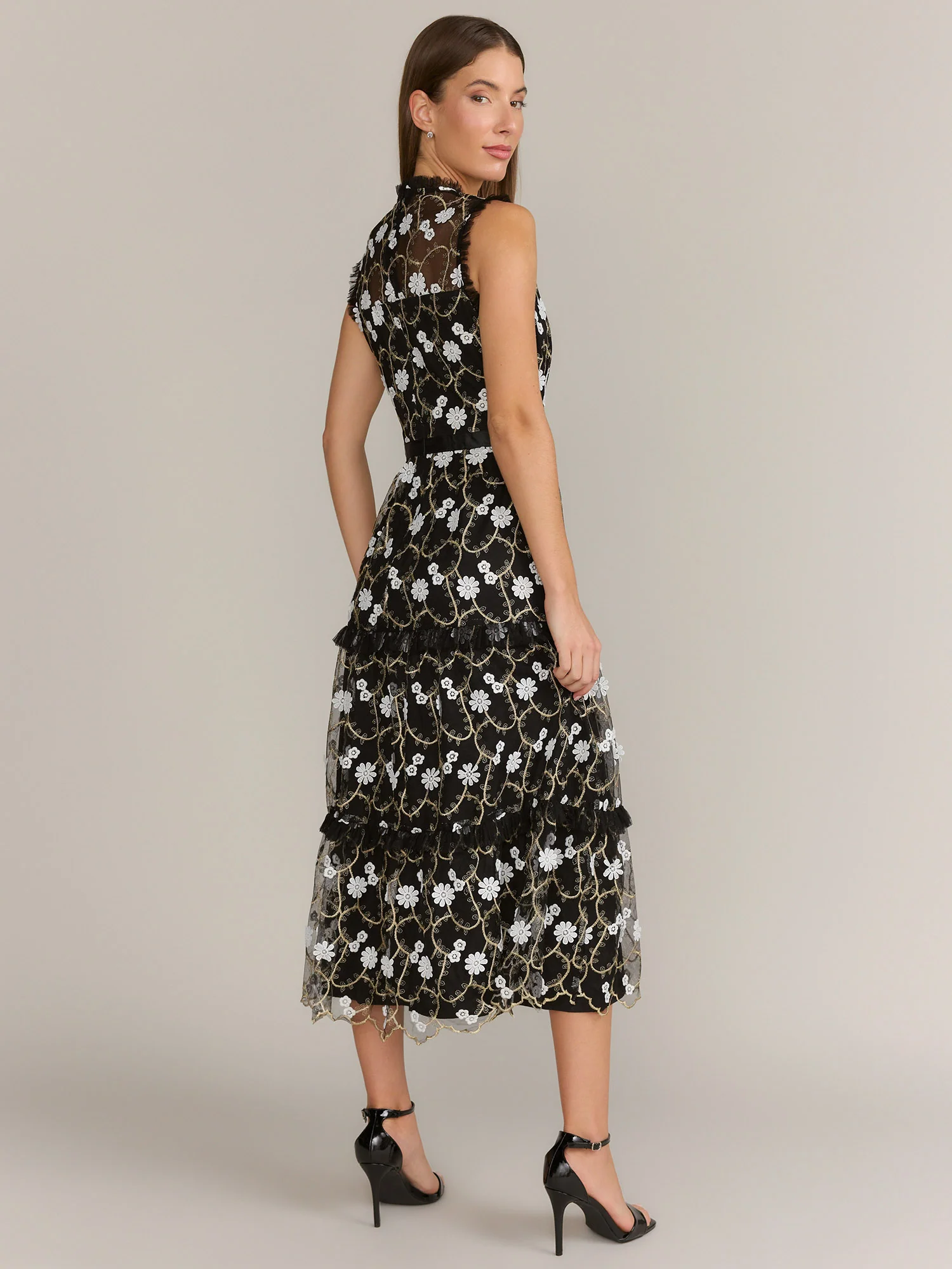 Just Me Sleeveless Floral Midi Dress - Brands We Love - Image 4