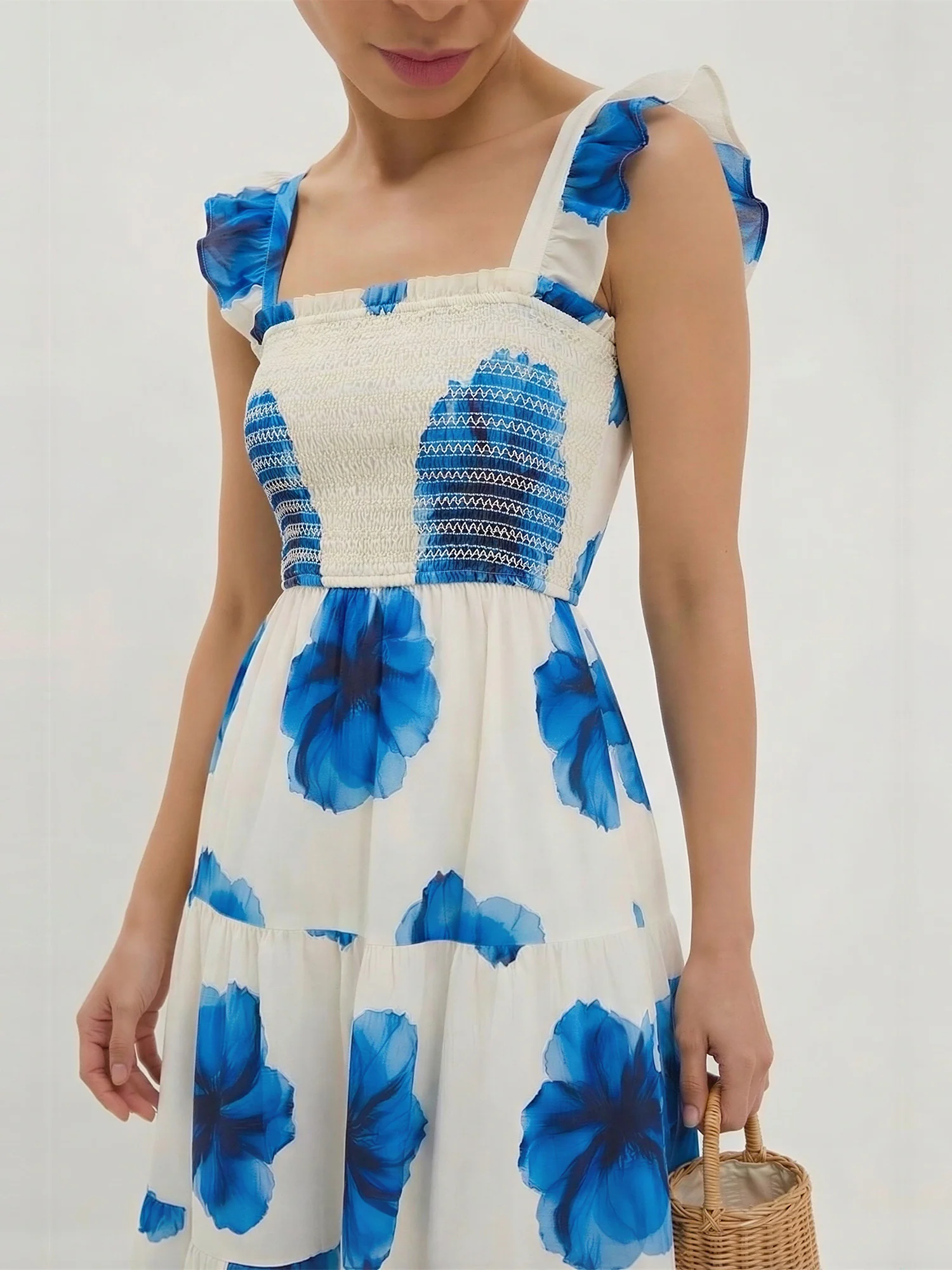 Sleevless Flutter Sleeve Bold Floral Nap Maxi Dress - Image 2