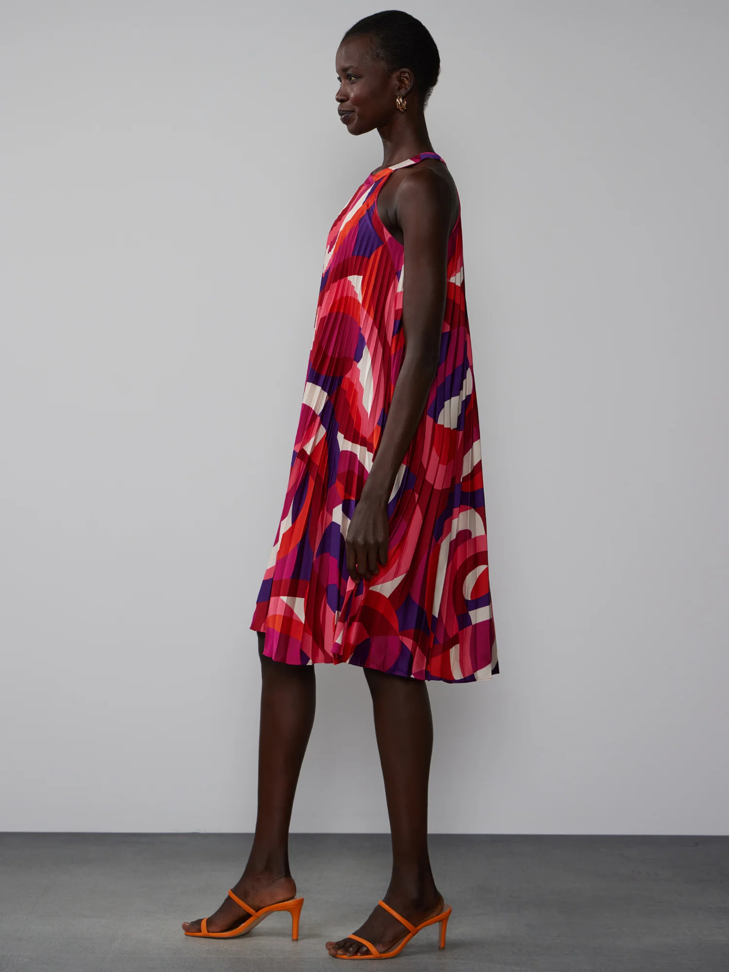 Halter Pleated Swing Mini Dress - Image 2
