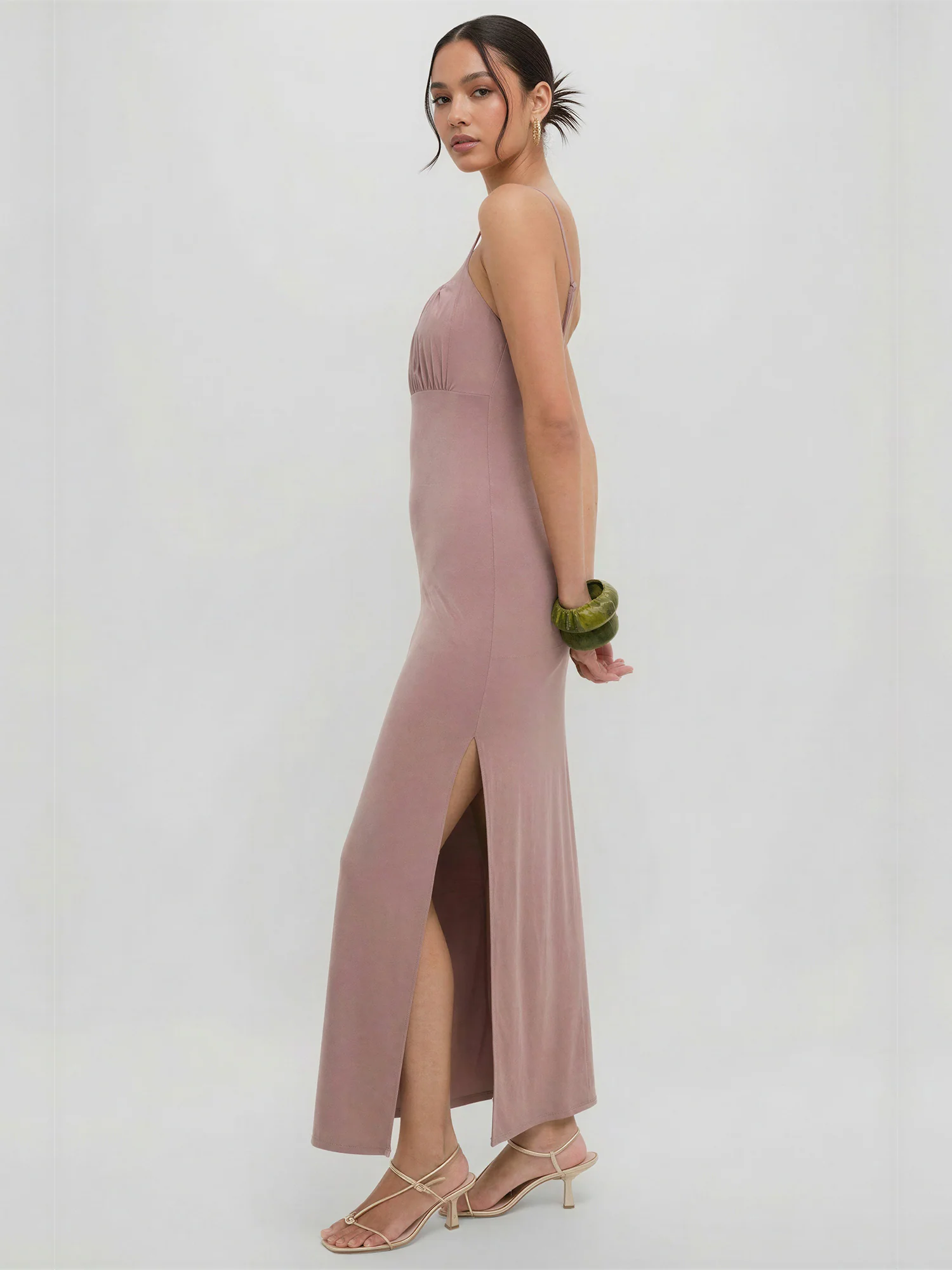 Sleeveless Halter Neck Jersey Maxi Dress - Image 2