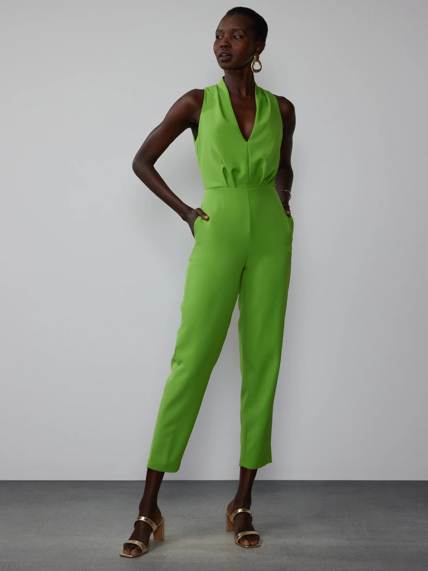 Sleeveless V-Neck Jumpsuit - Image 2
