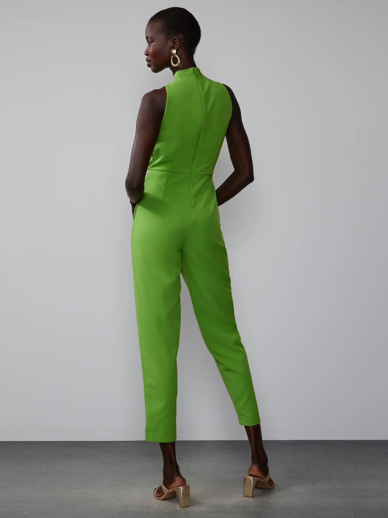 Sleeveless V-Neck Jumpsuit - Image 4
