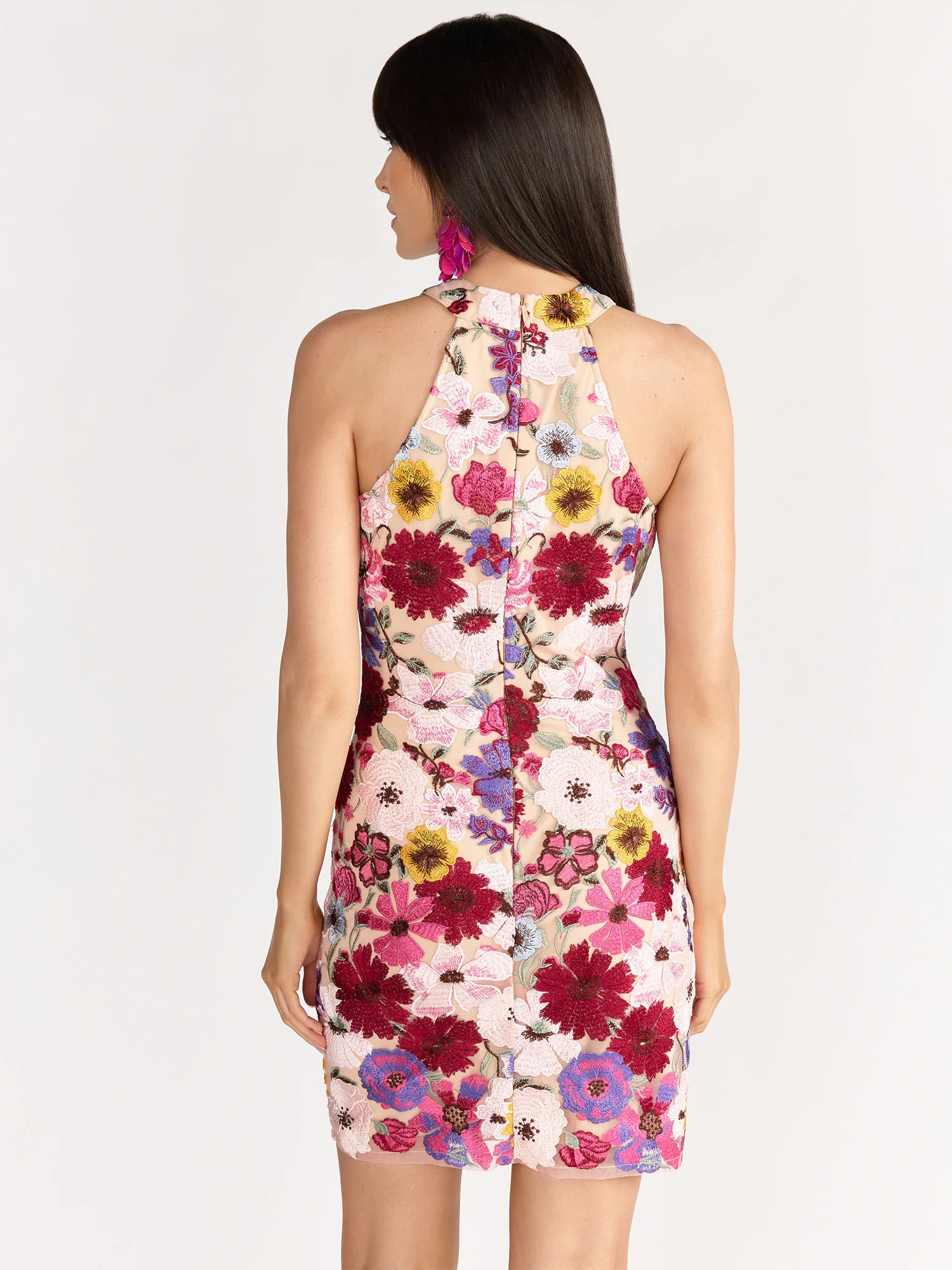 Just Me Multi Floral Embroidered Mini Dress - Brands We Love - Image 4