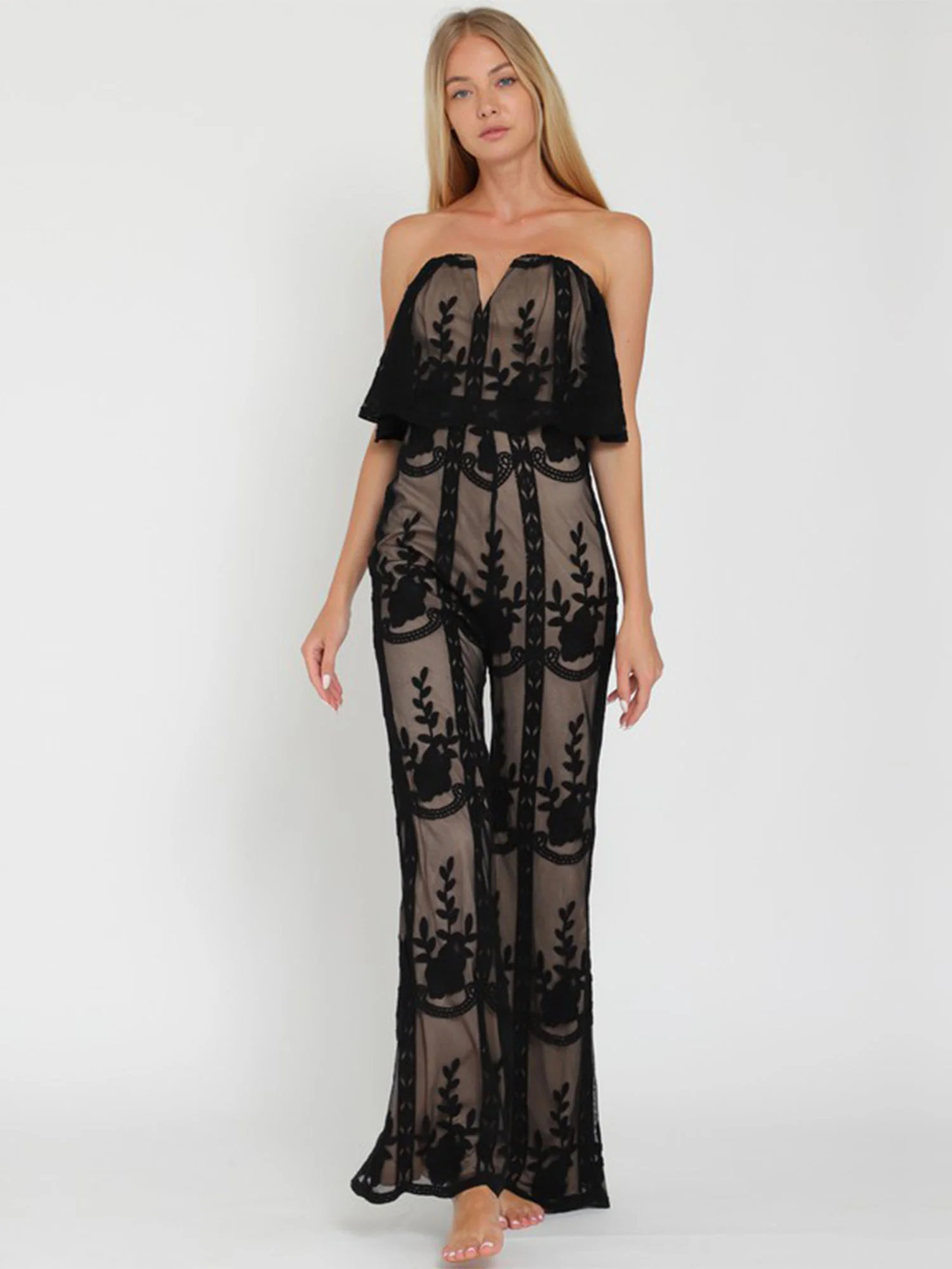 Aakaa Strapless Lace Jumpsuit - Brands We Love