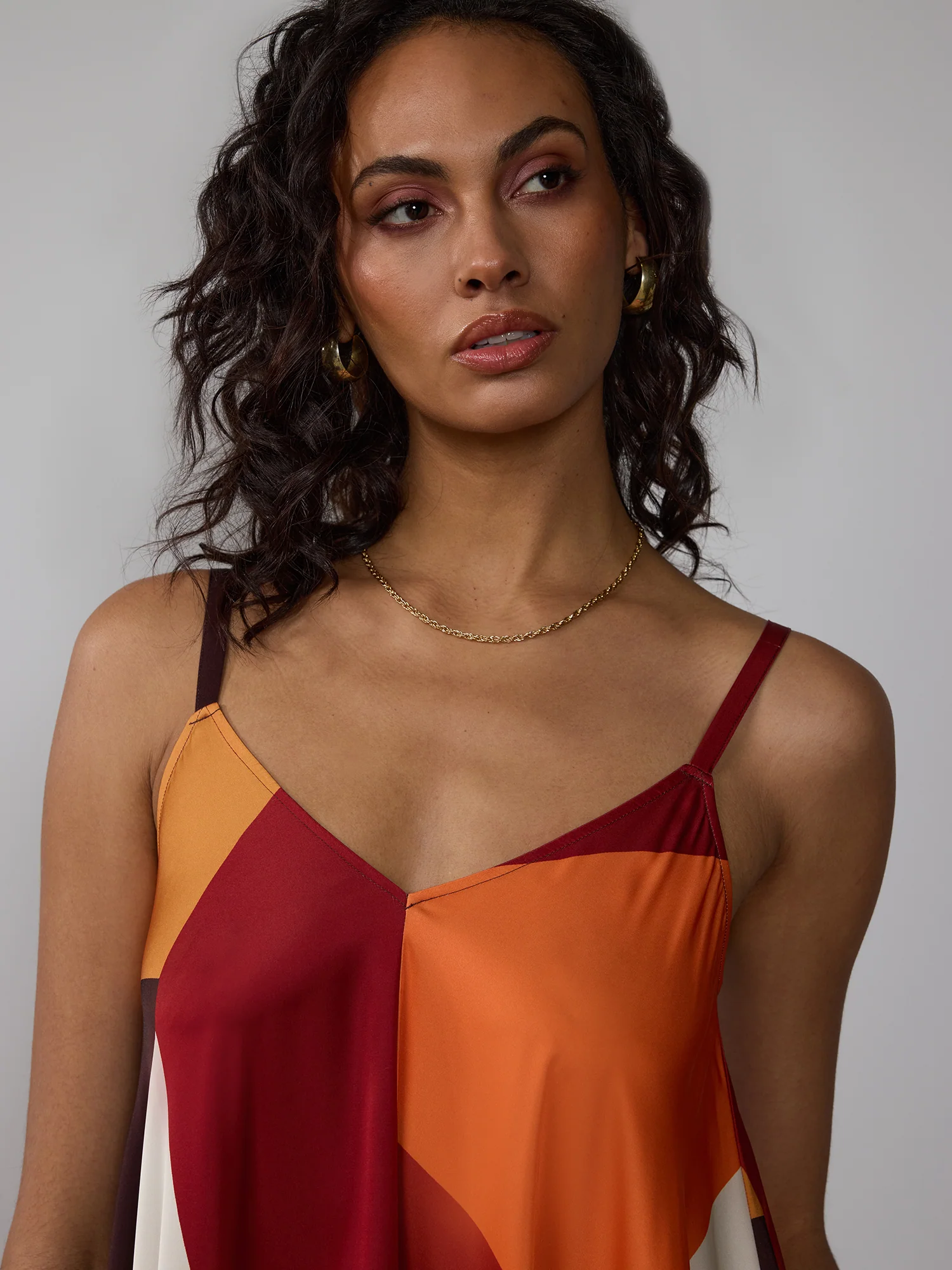 Sleeveless Abstract Hanky Hem Midi Dress - Image 4