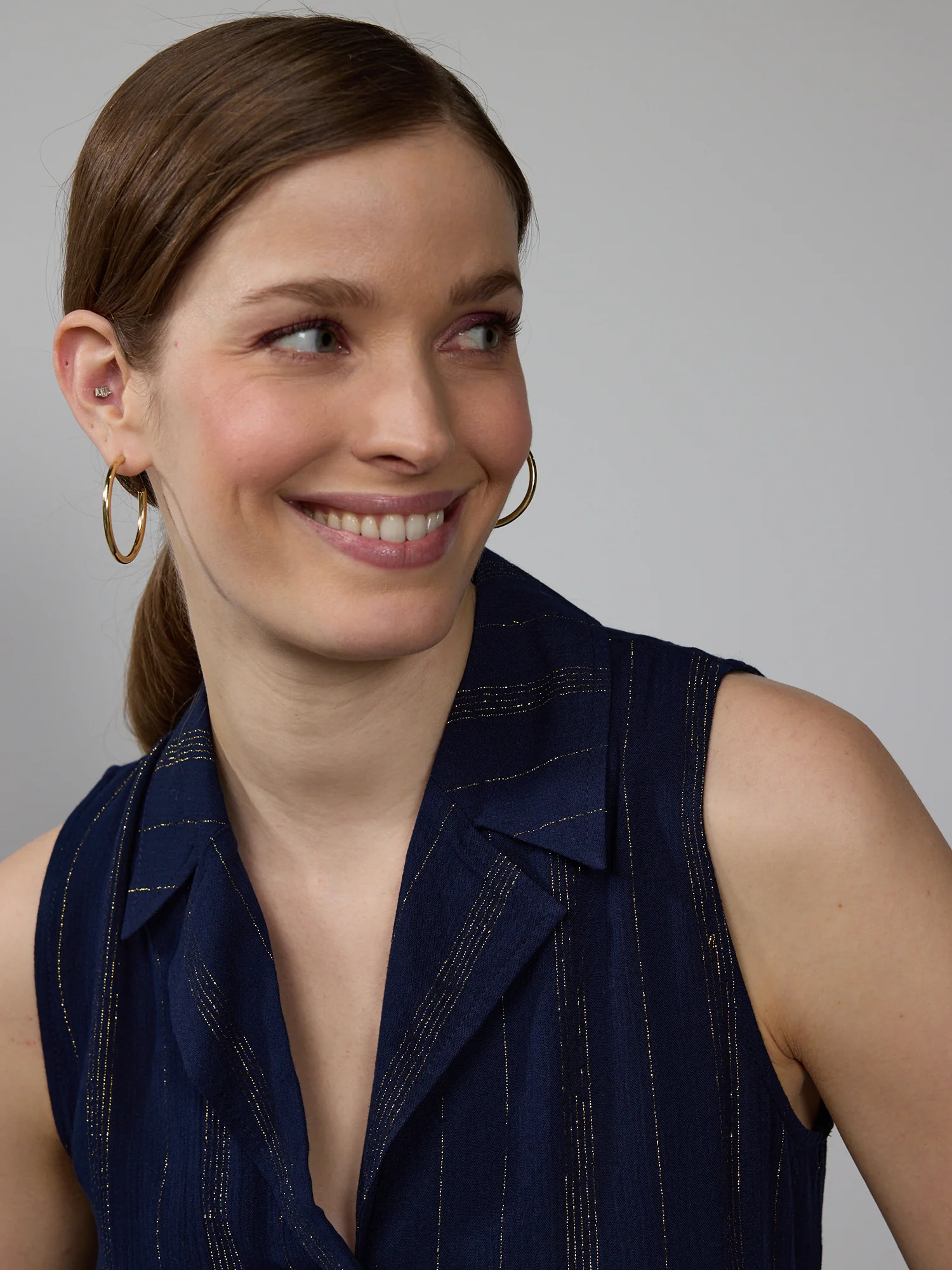 Lurex Stripe Button Down Shirt - Image 4
