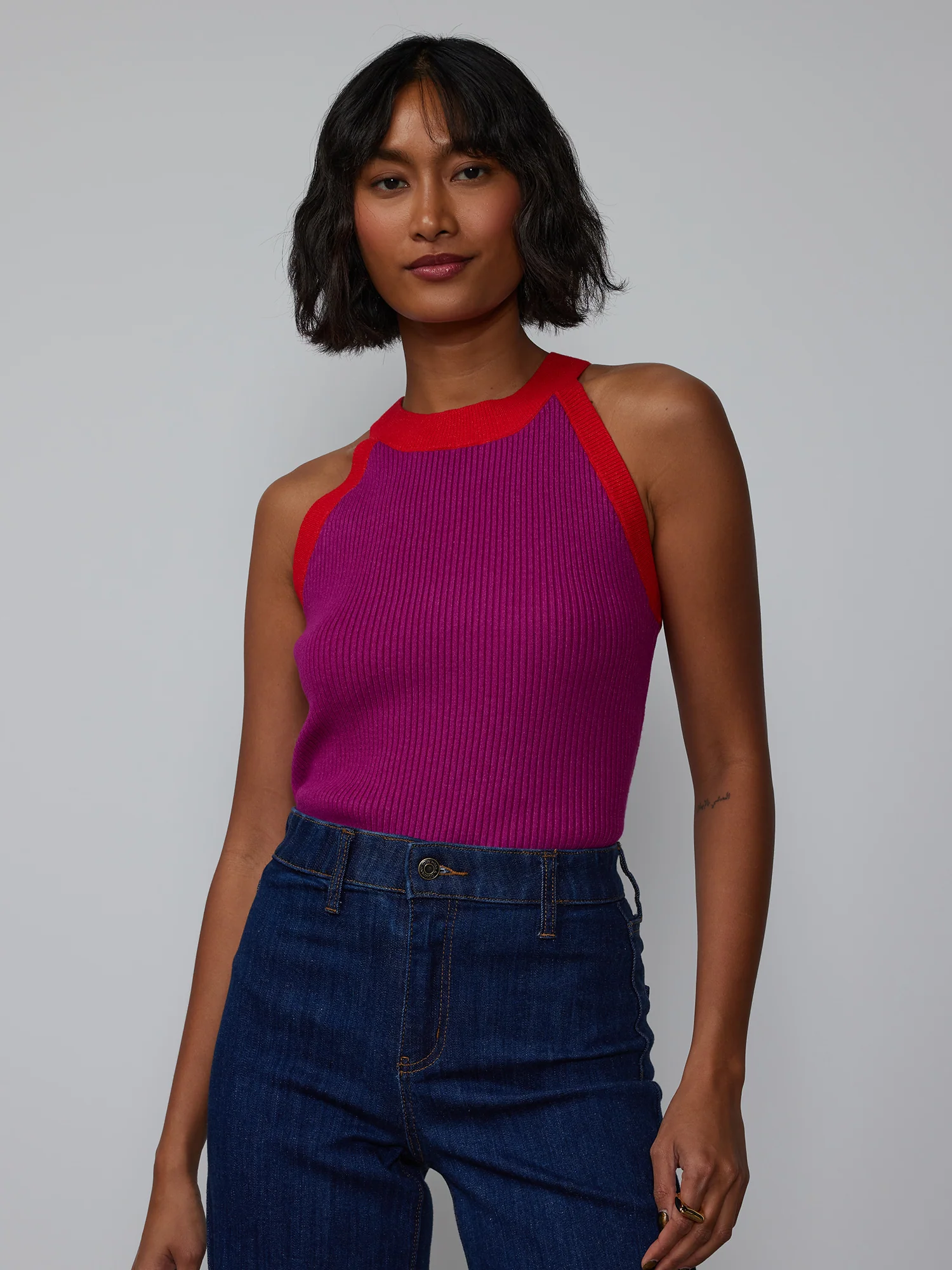 Sleeveless Racer Sweater Tank - Image 10