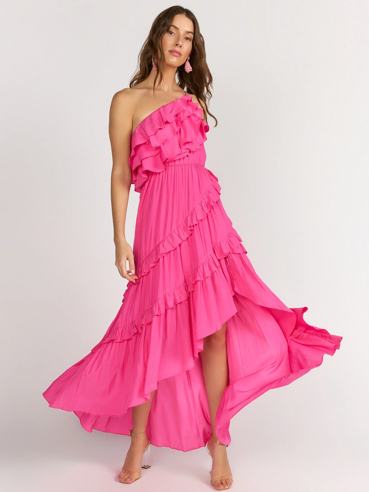 Do + Be Ruffle Tiered Pleated Asymmetric Sleeveless Dress - Brands We Love