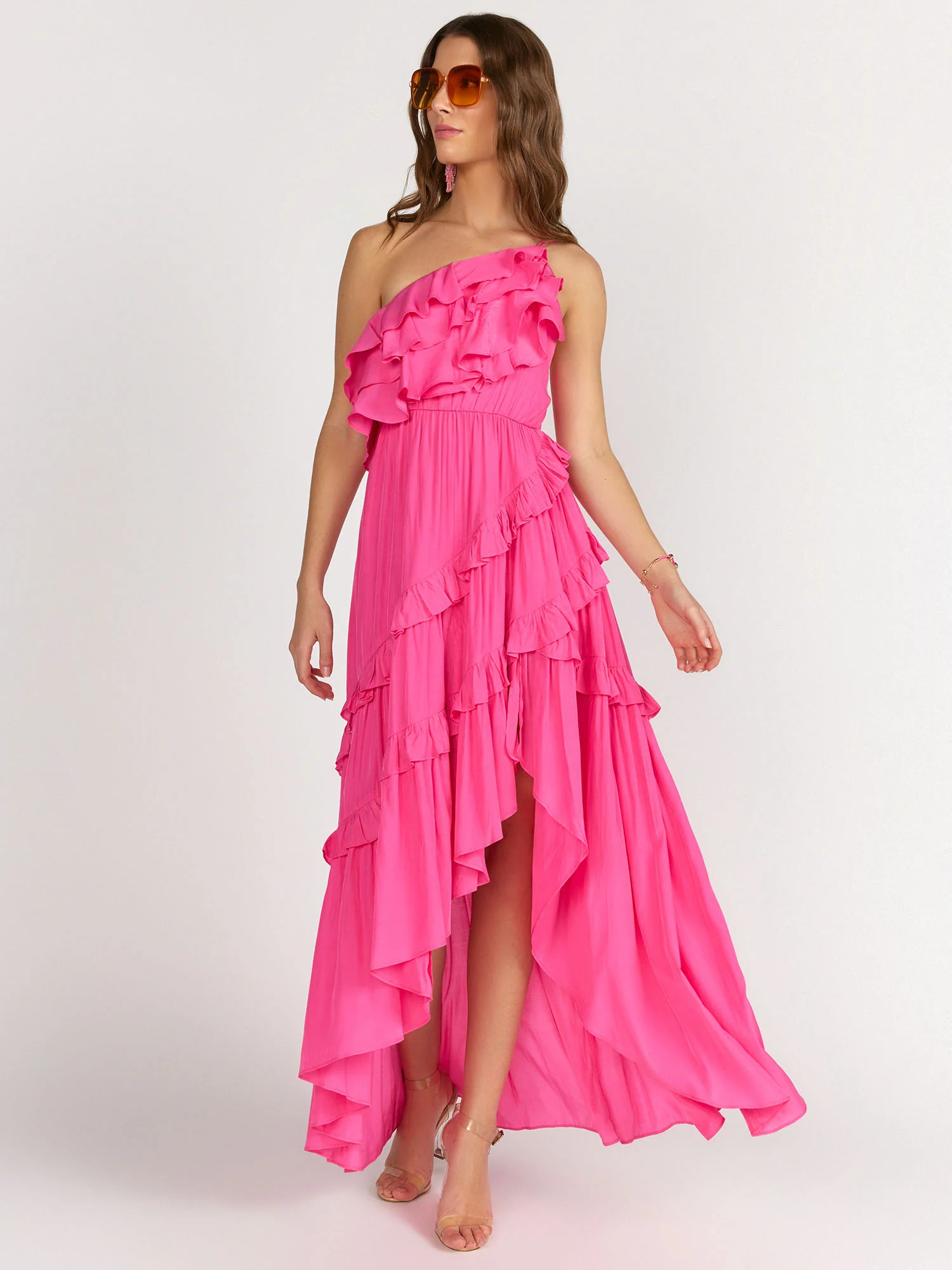 Do + Be Ruffle Tiered Pleated Asymmetric Sleeveless Dress - Brands We Love - Image 3