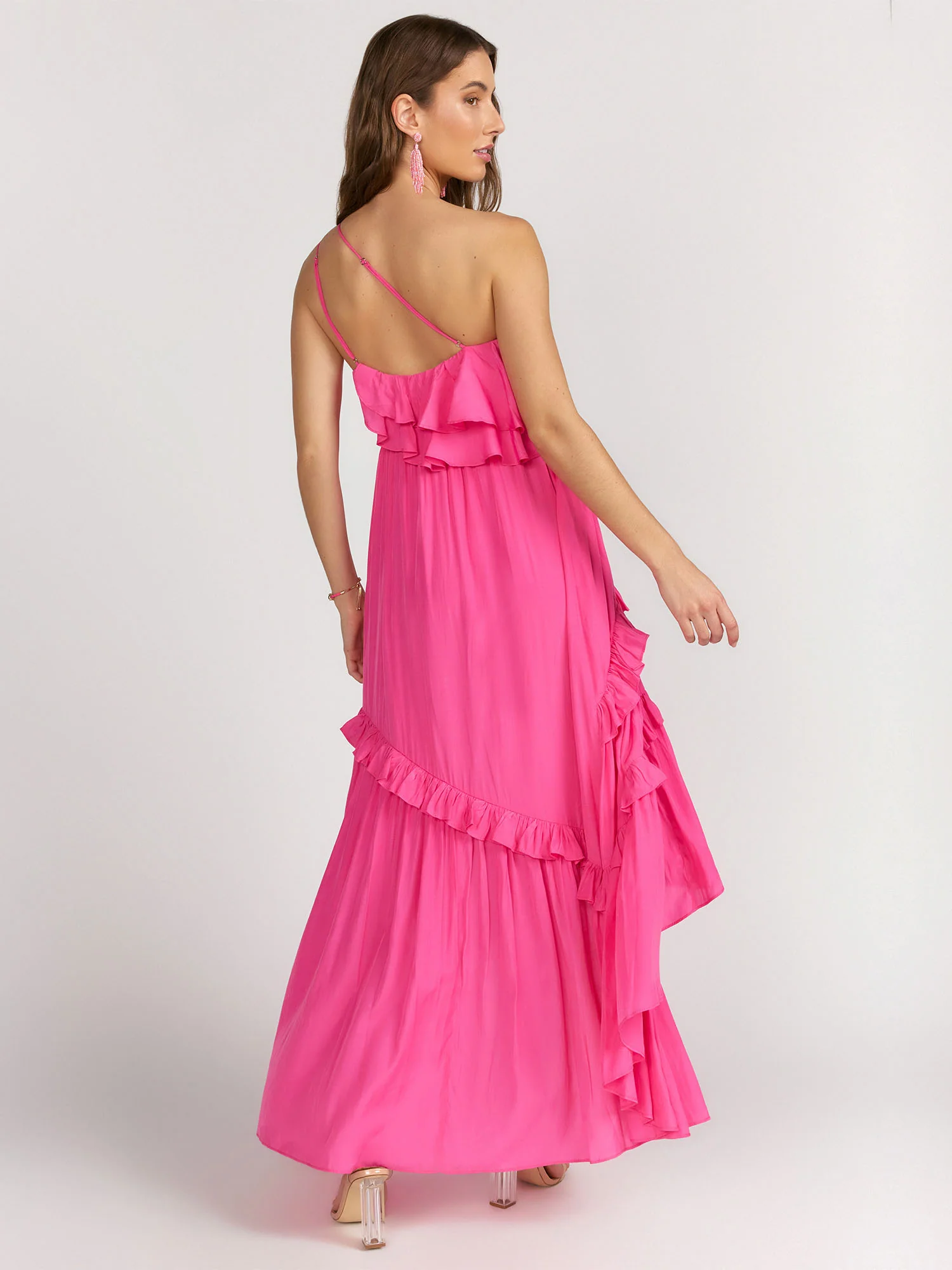 Do + Be Ruffle Tiered Pleated Asymmetric Sleeveless Dress - Brands We Love - Image 4