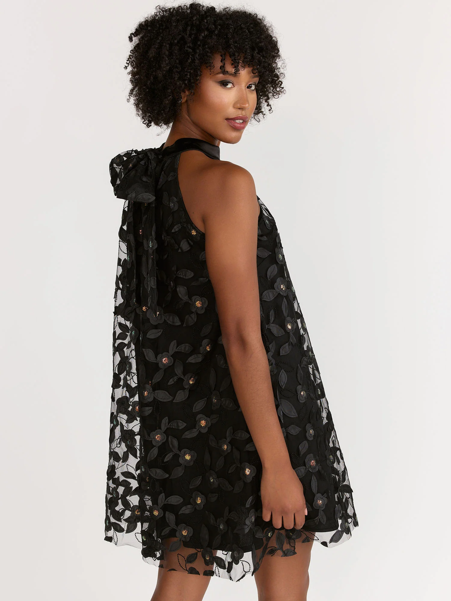 Lena Sequin Floral Applique Dress - Brands We Love - Image 3