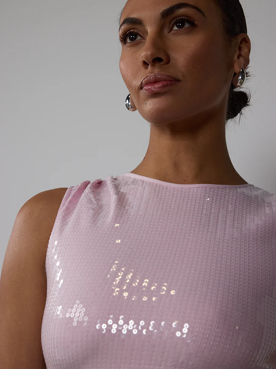Sequin Ruched Tank Top - Image 4
