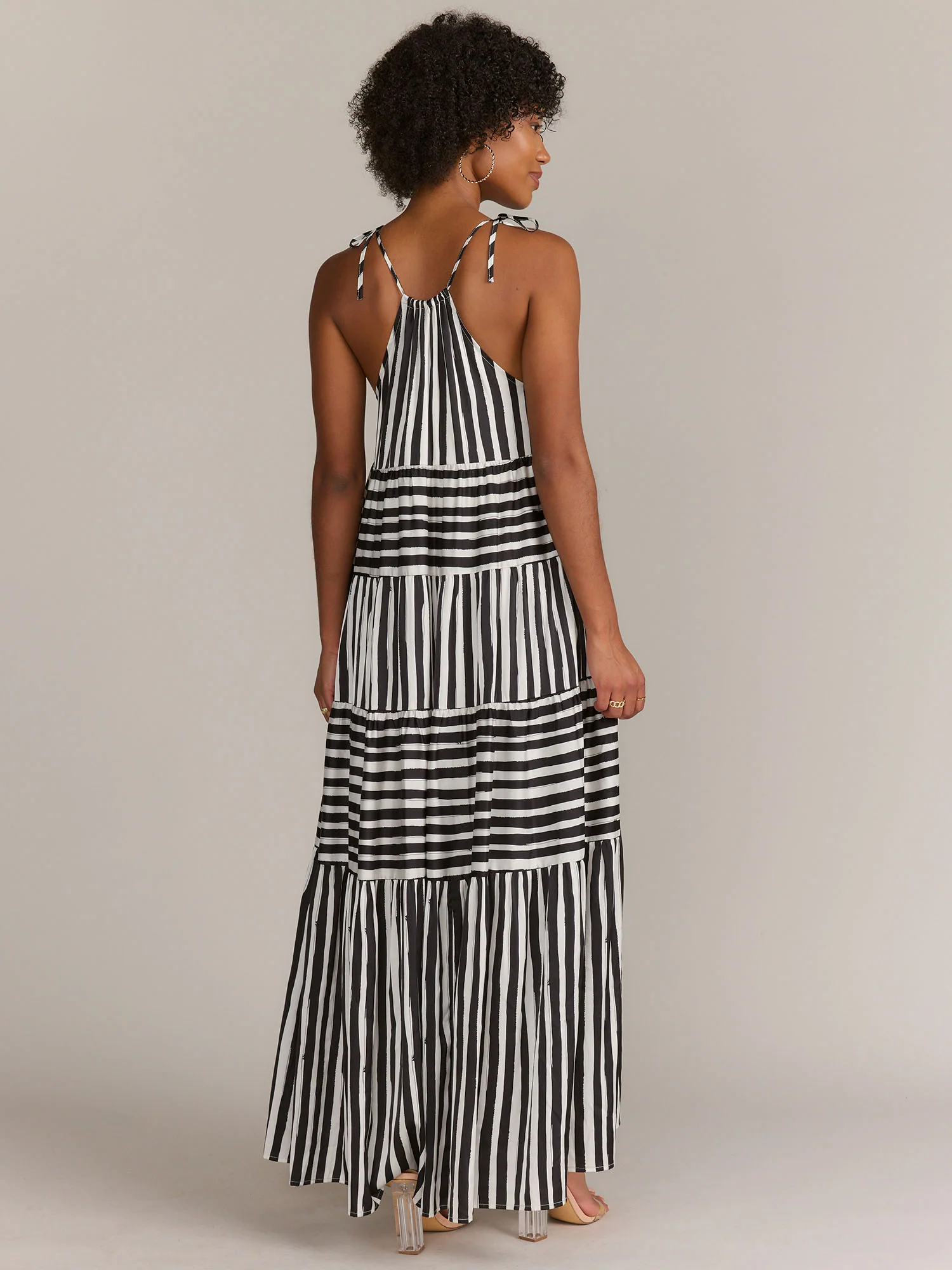 Shoulder-Tie Striped Maxi Dress - Gilli - Image 3