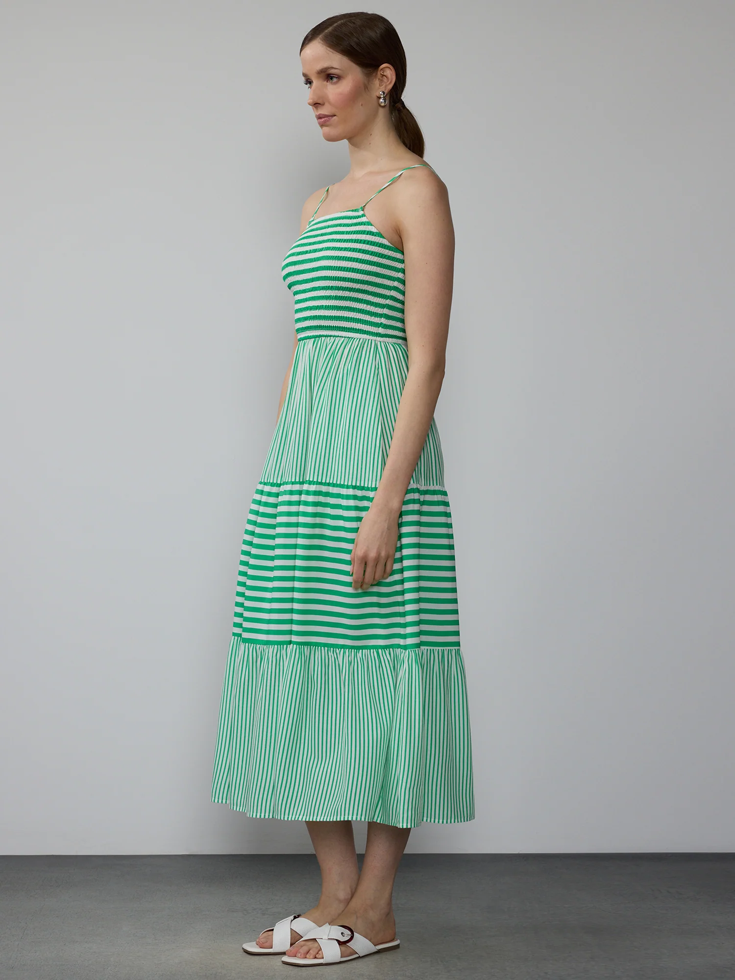 Sleeveless Smock Striped Maxi Dress - Image 2
