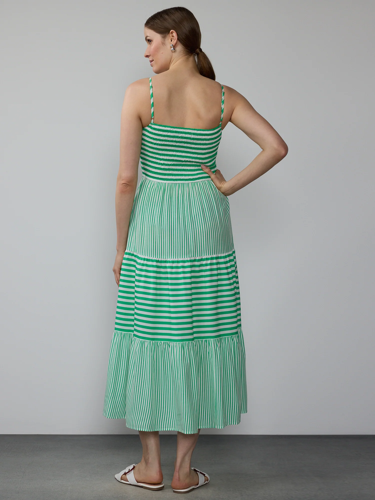 Sleeveless Smock Striped Maxi Dress - Image 3