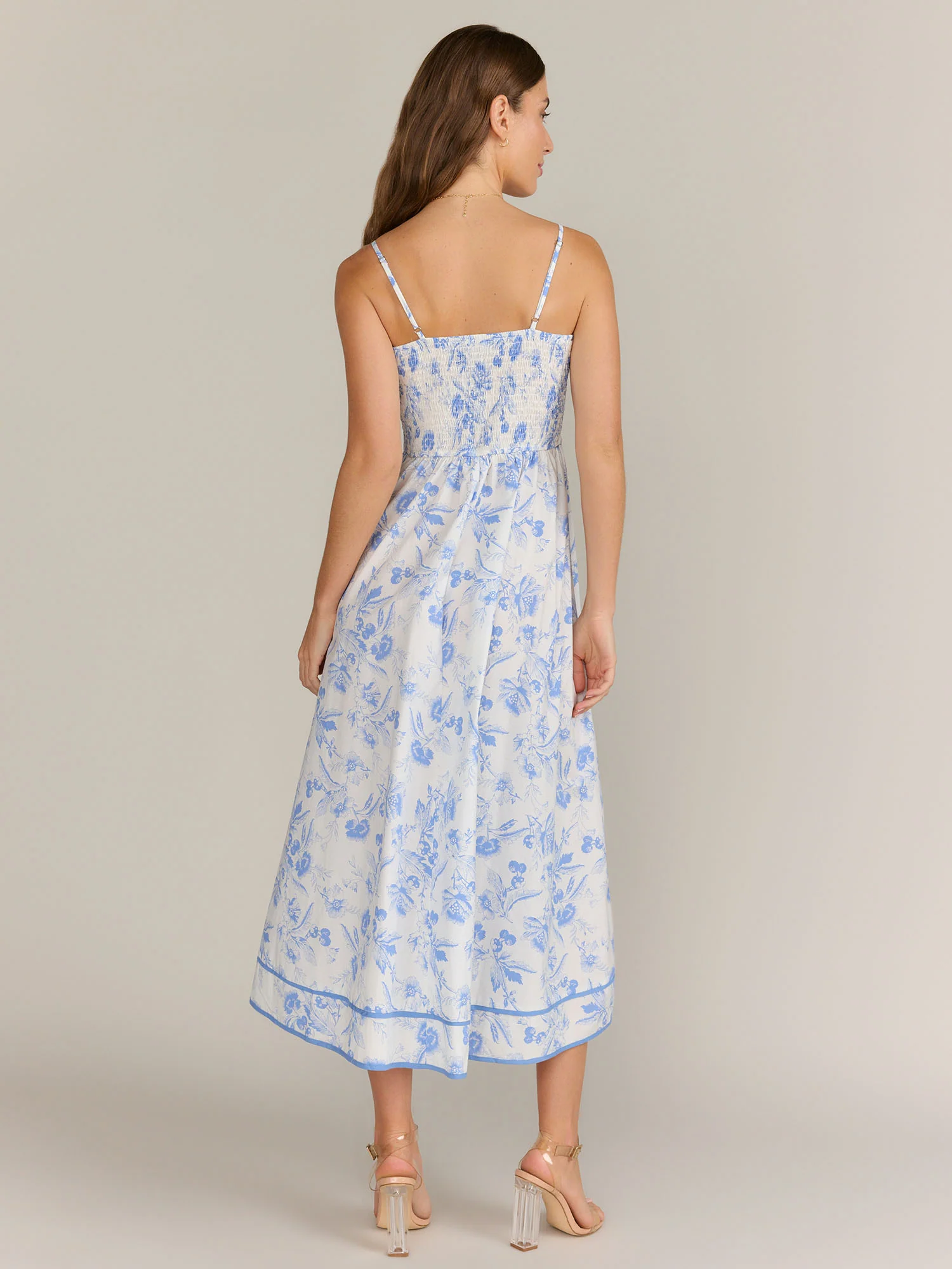 Sleeveless Smocked Floral Midi Dress - Aakaa - Image 3