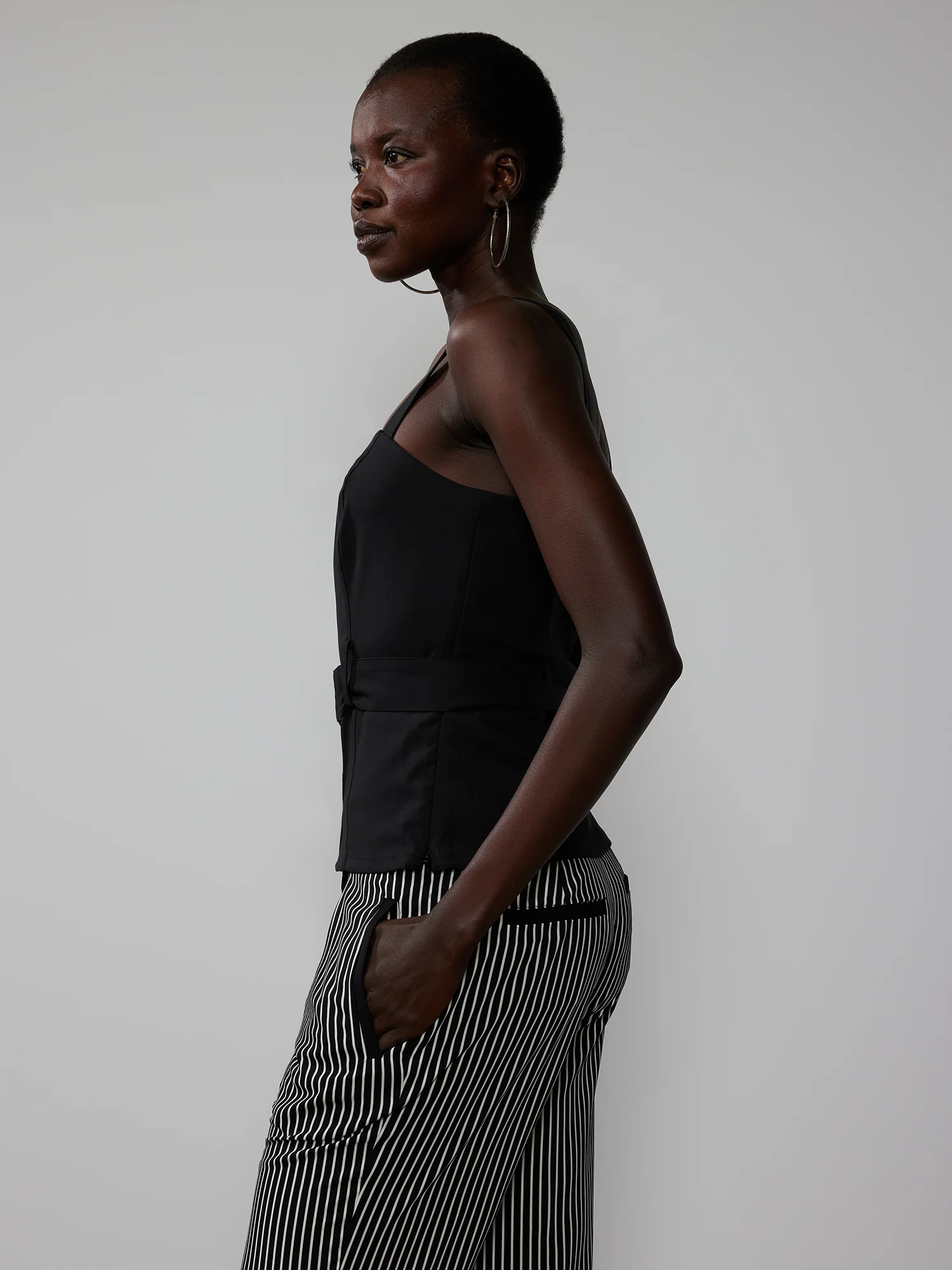 Square Neck Belted Tank Top - Image 2