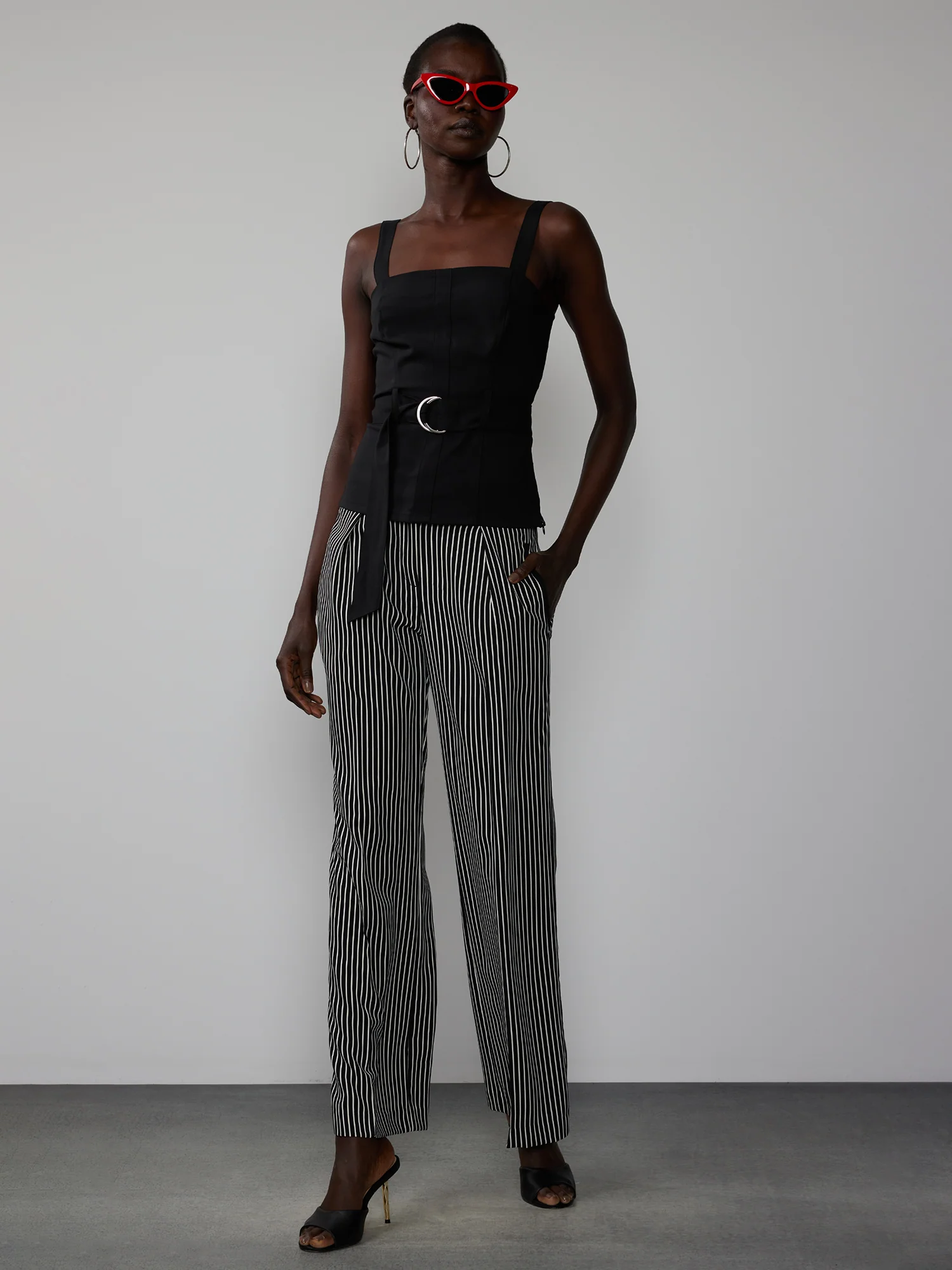 Square Neck Belted Tank Top - Image 4