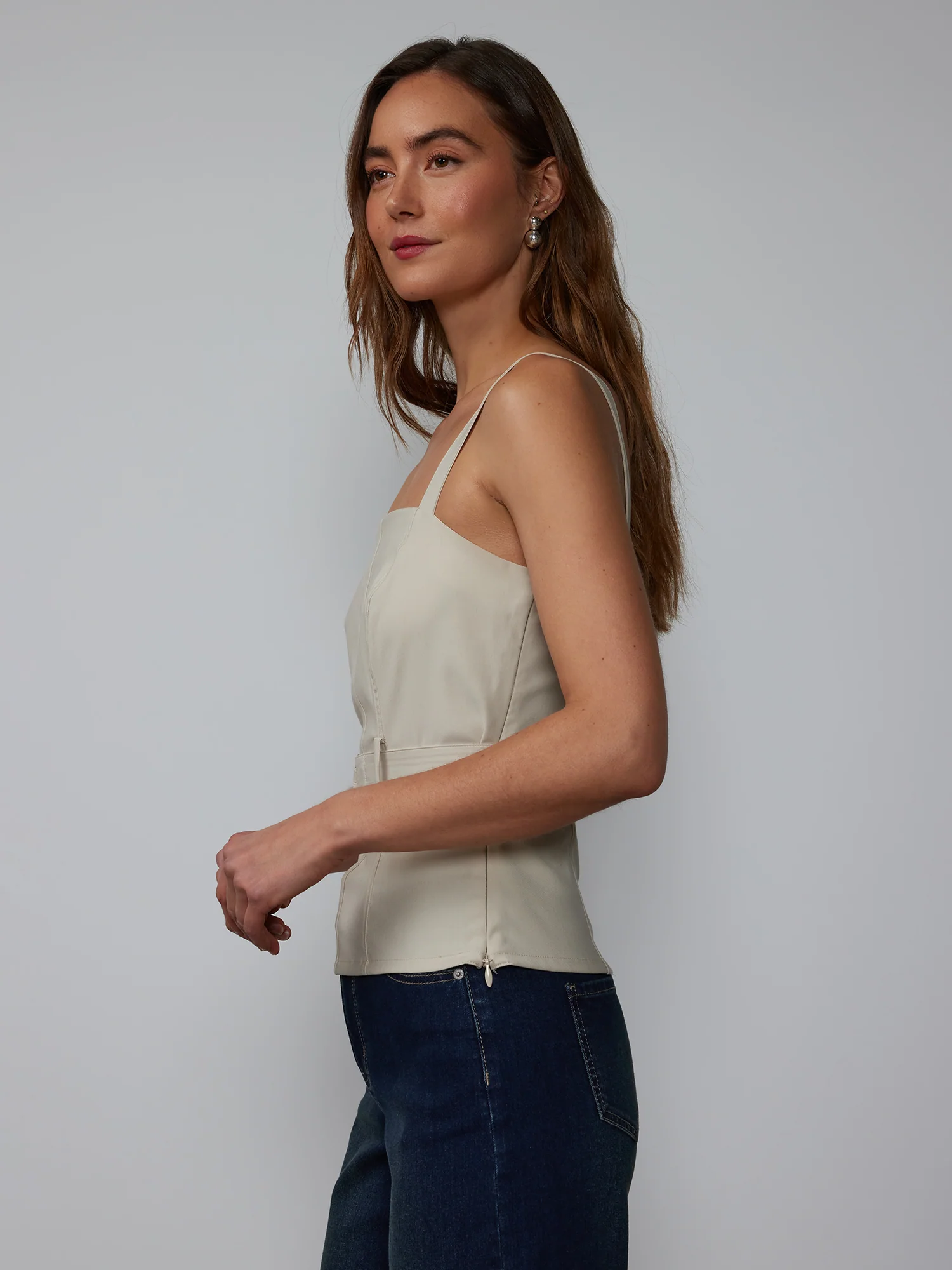 Square Neck Belted Tank Top - Image 7