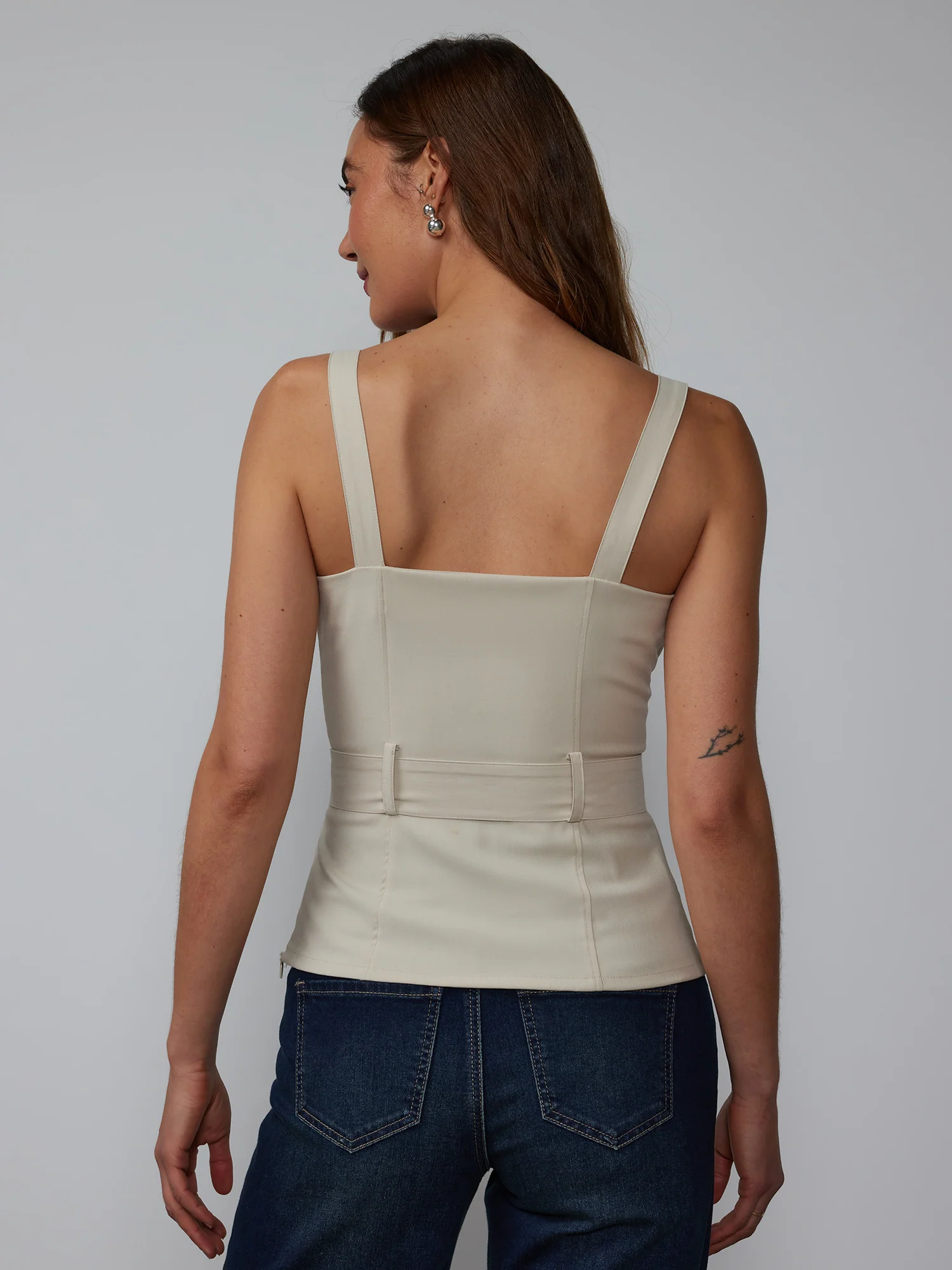 Square Neck Belted Tank Top - Image 8