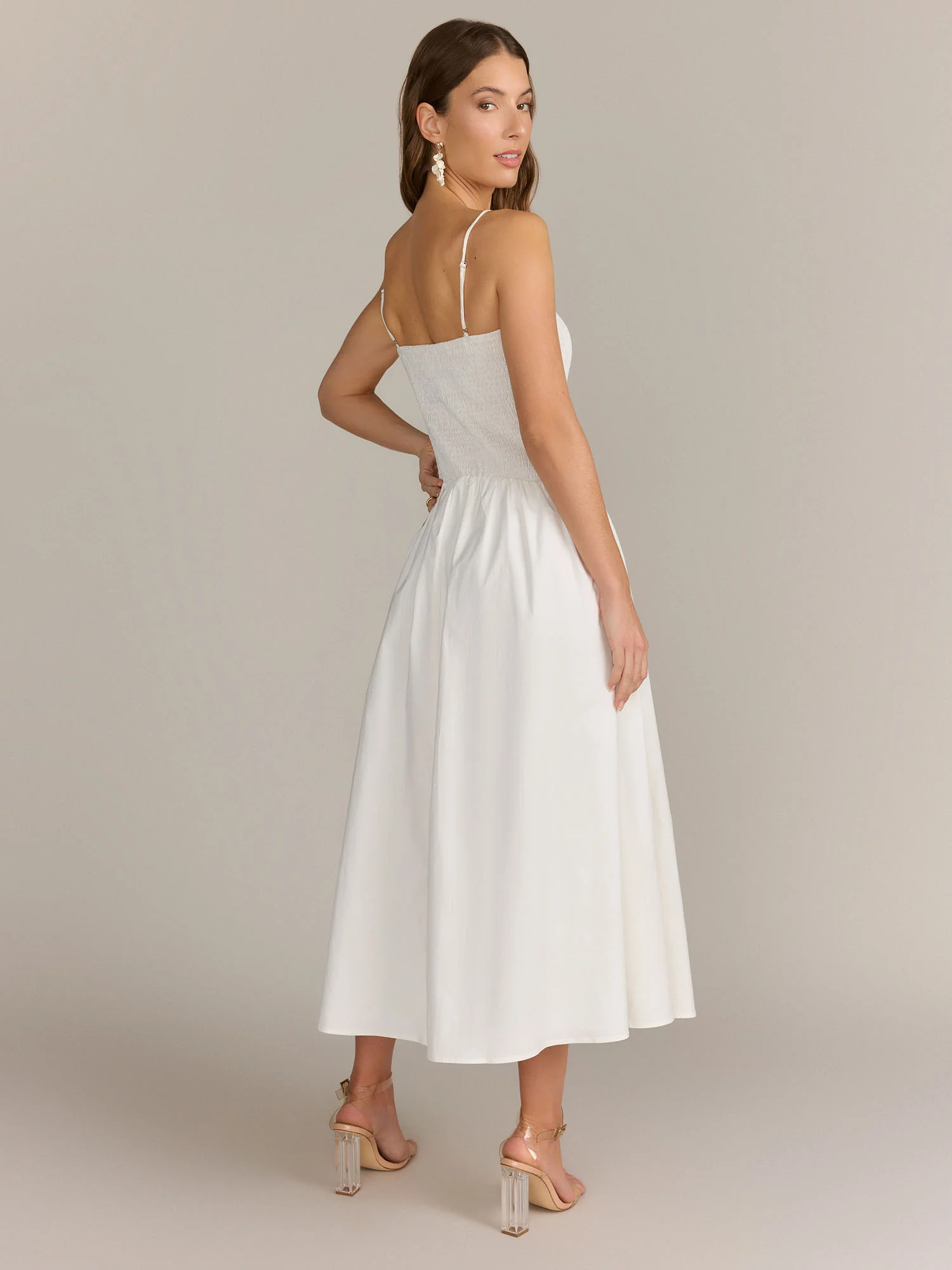 Lena Smocked Bodice Drop Waist Midi Dress - Brands We Love - Image 3