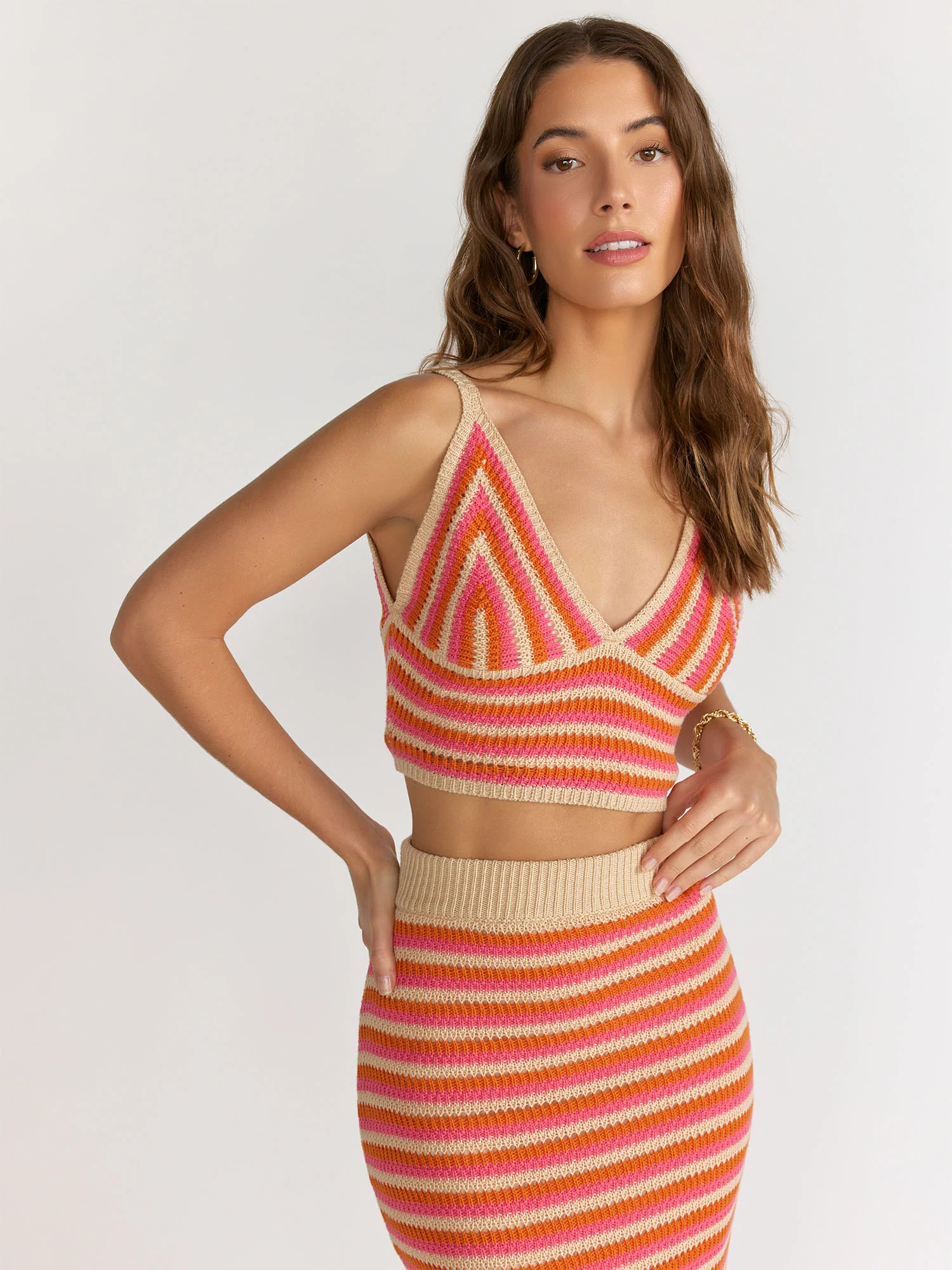 Lena Striped Cropped Crochet Top - Brands We Love