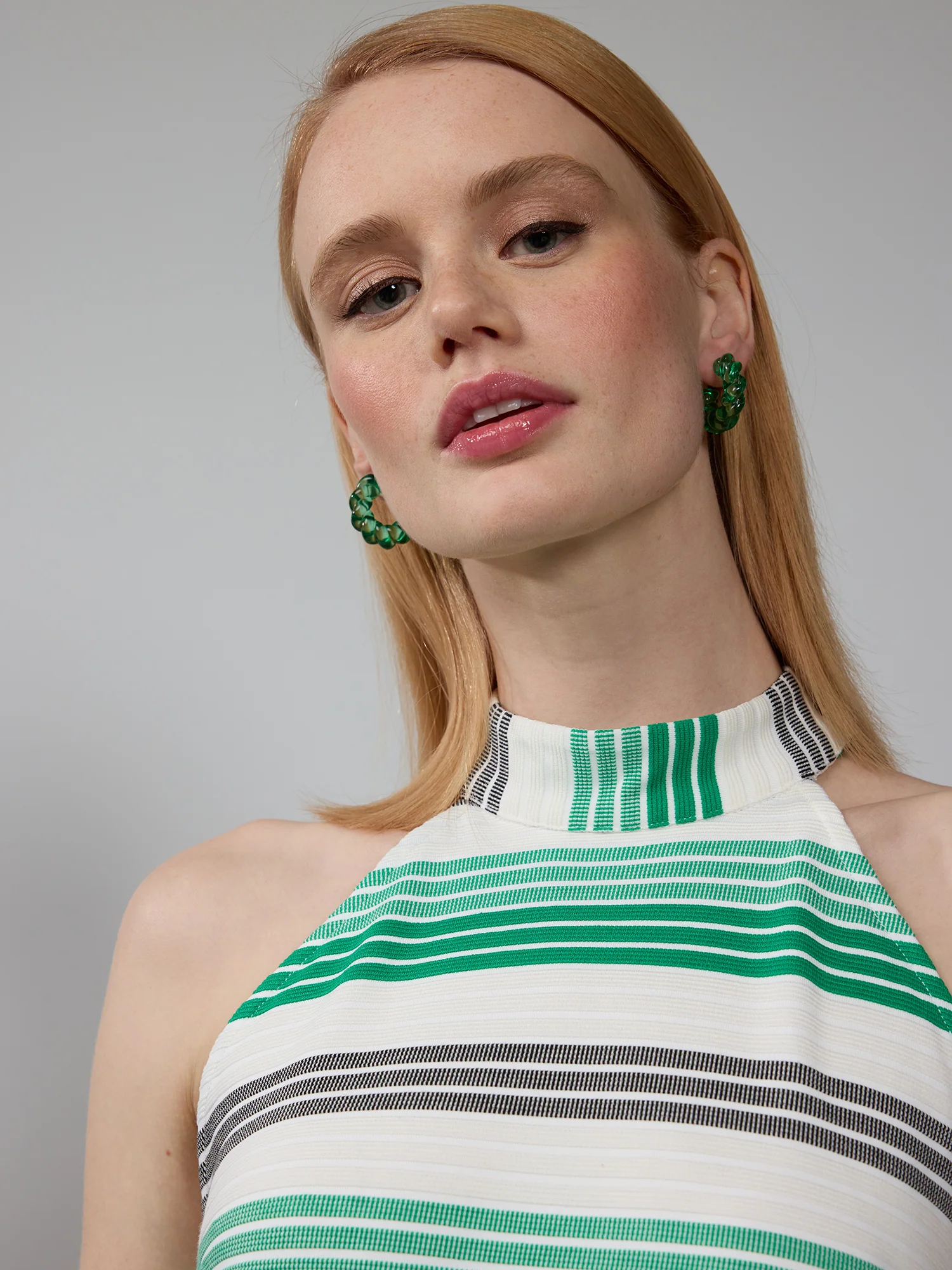Striped Ribbed Halter Tank Top - Image 9