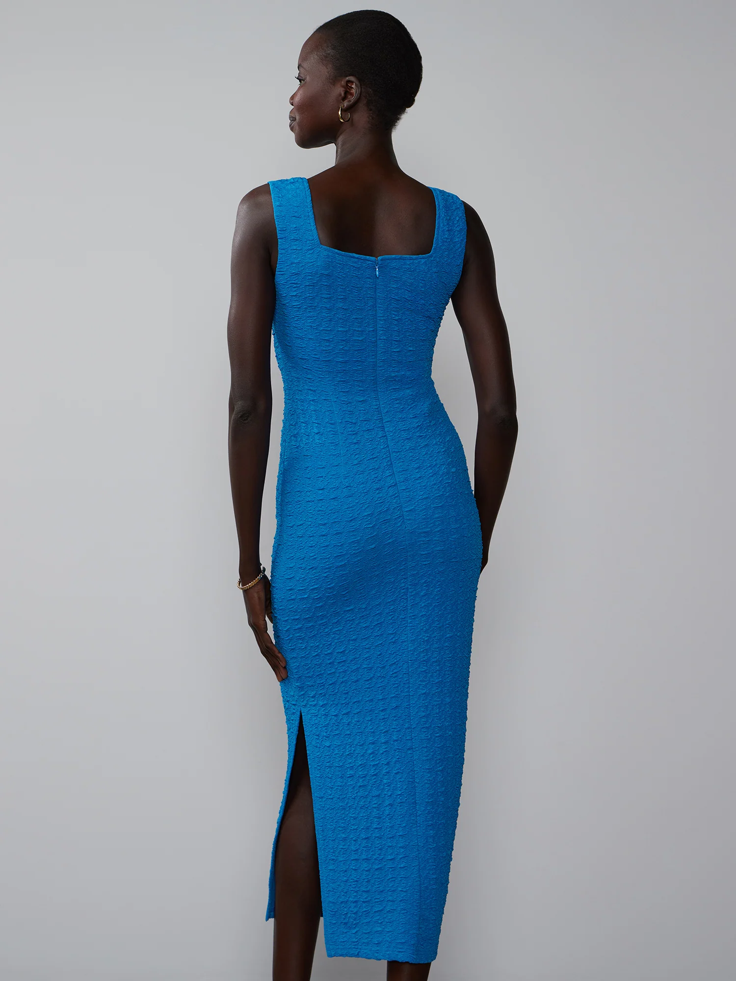 Sleeveless Textured Knit Midi Dress - Image 8