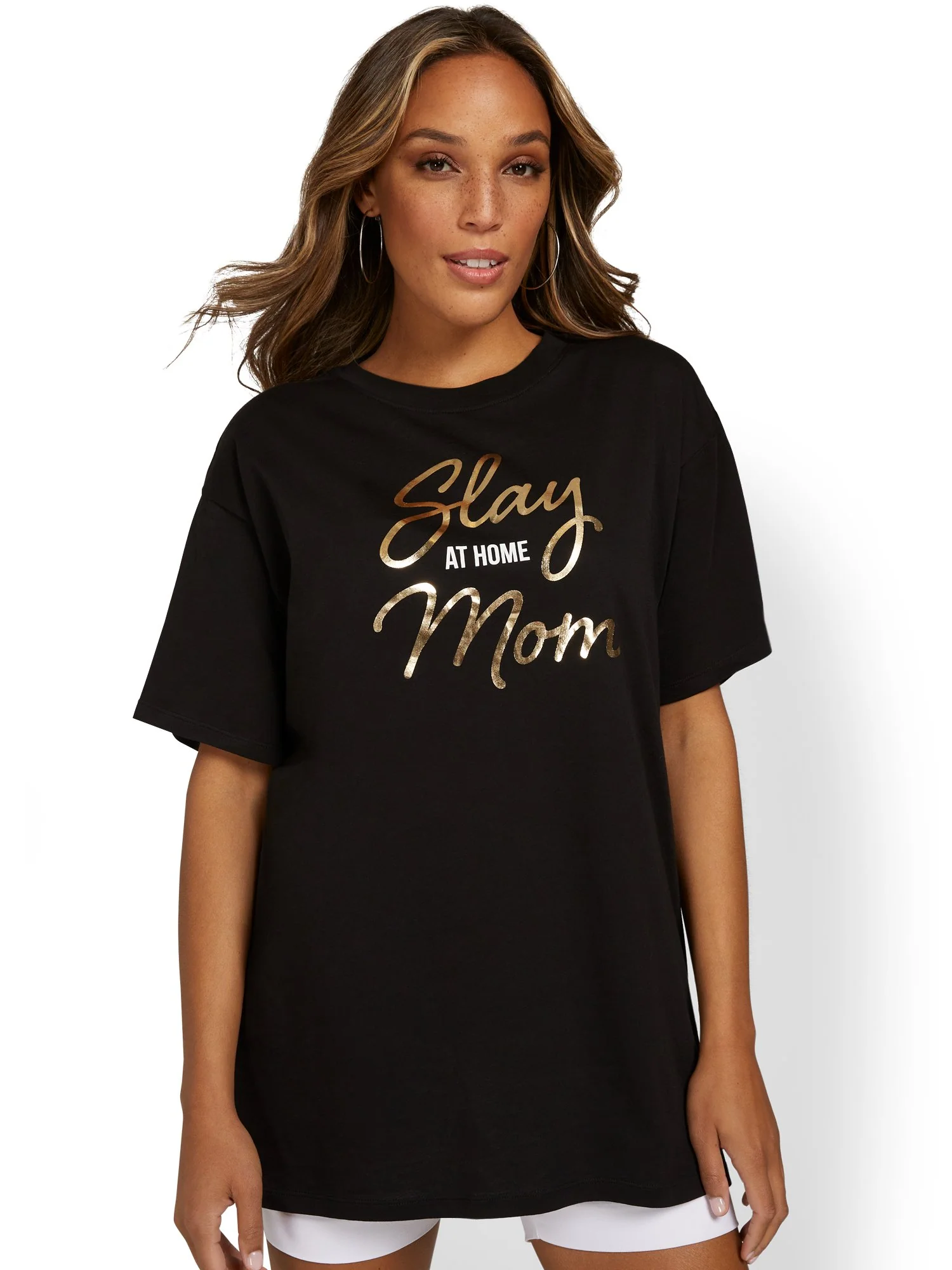 Slay At Home Mom Oversized Graphic Tee - Image 2