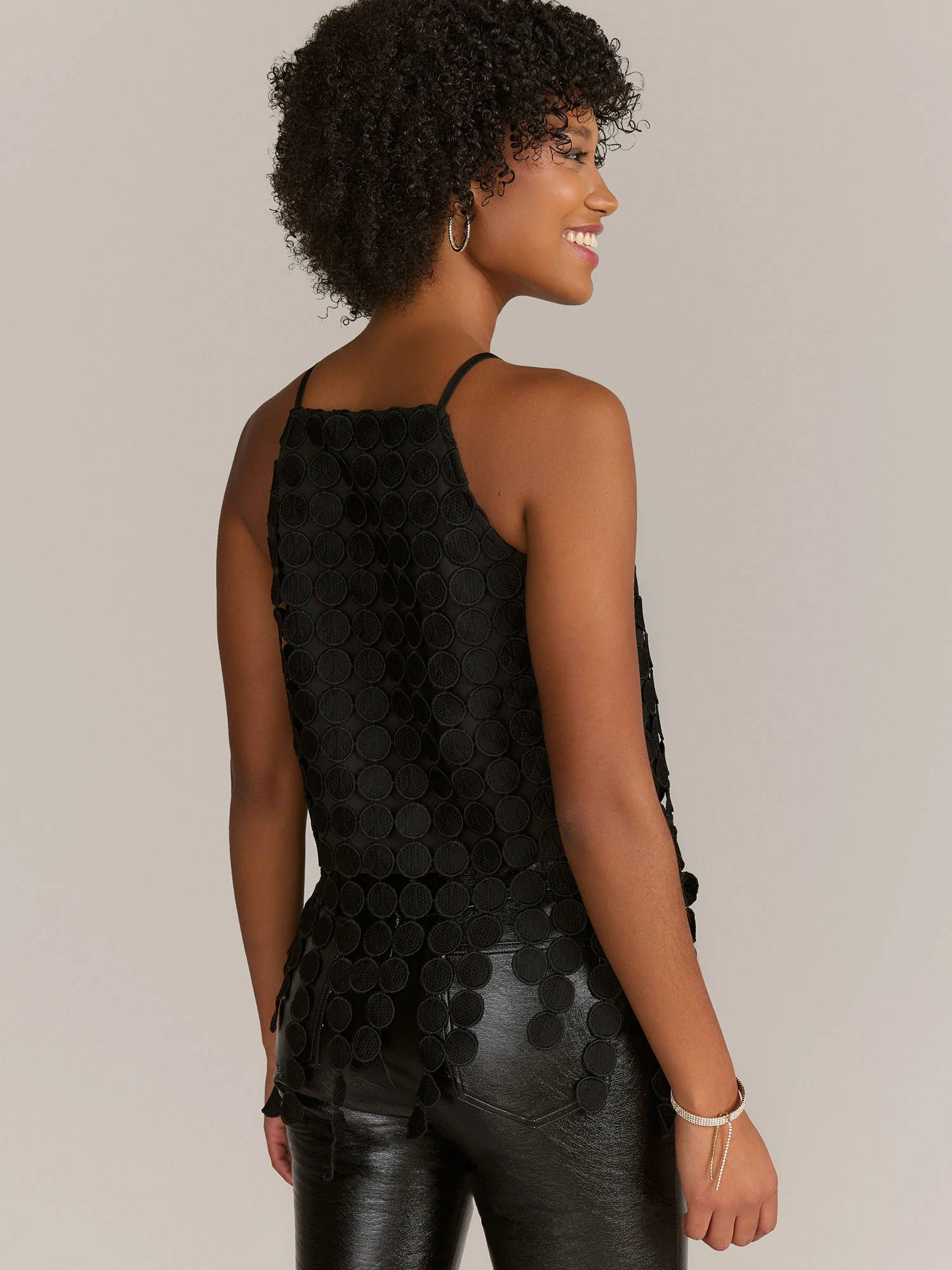 Just Me Sleeveless Circle Fringe Halter Top - Brands We Love - Image 3