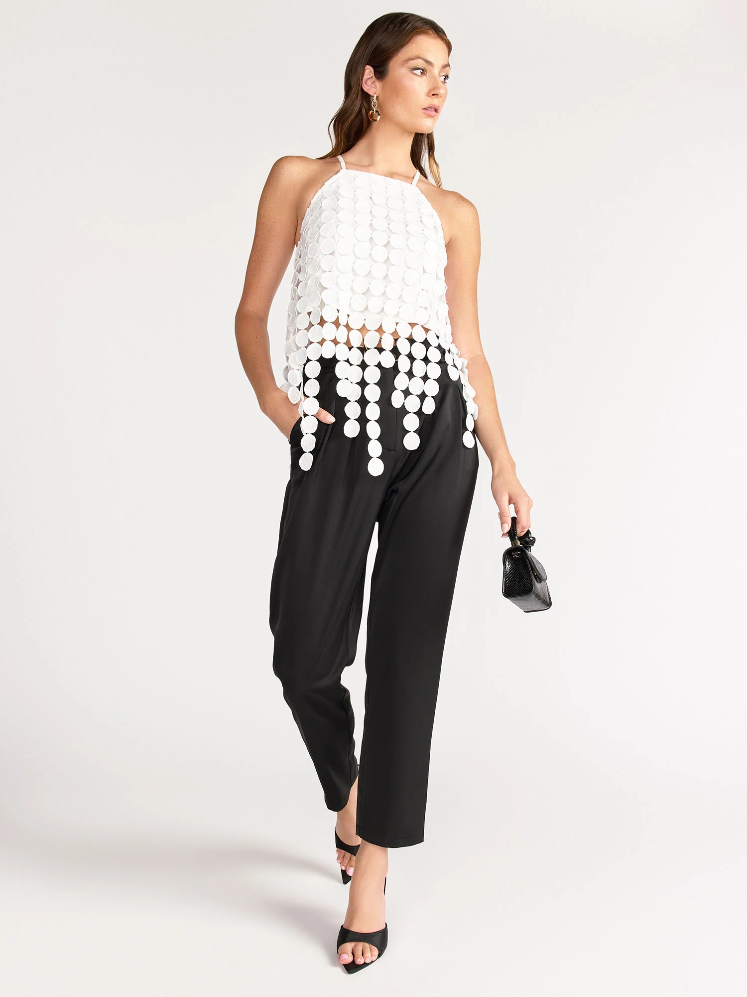 Just Me Sleeveless Circle Fringe Halter Top - Brands We Love - Image 6