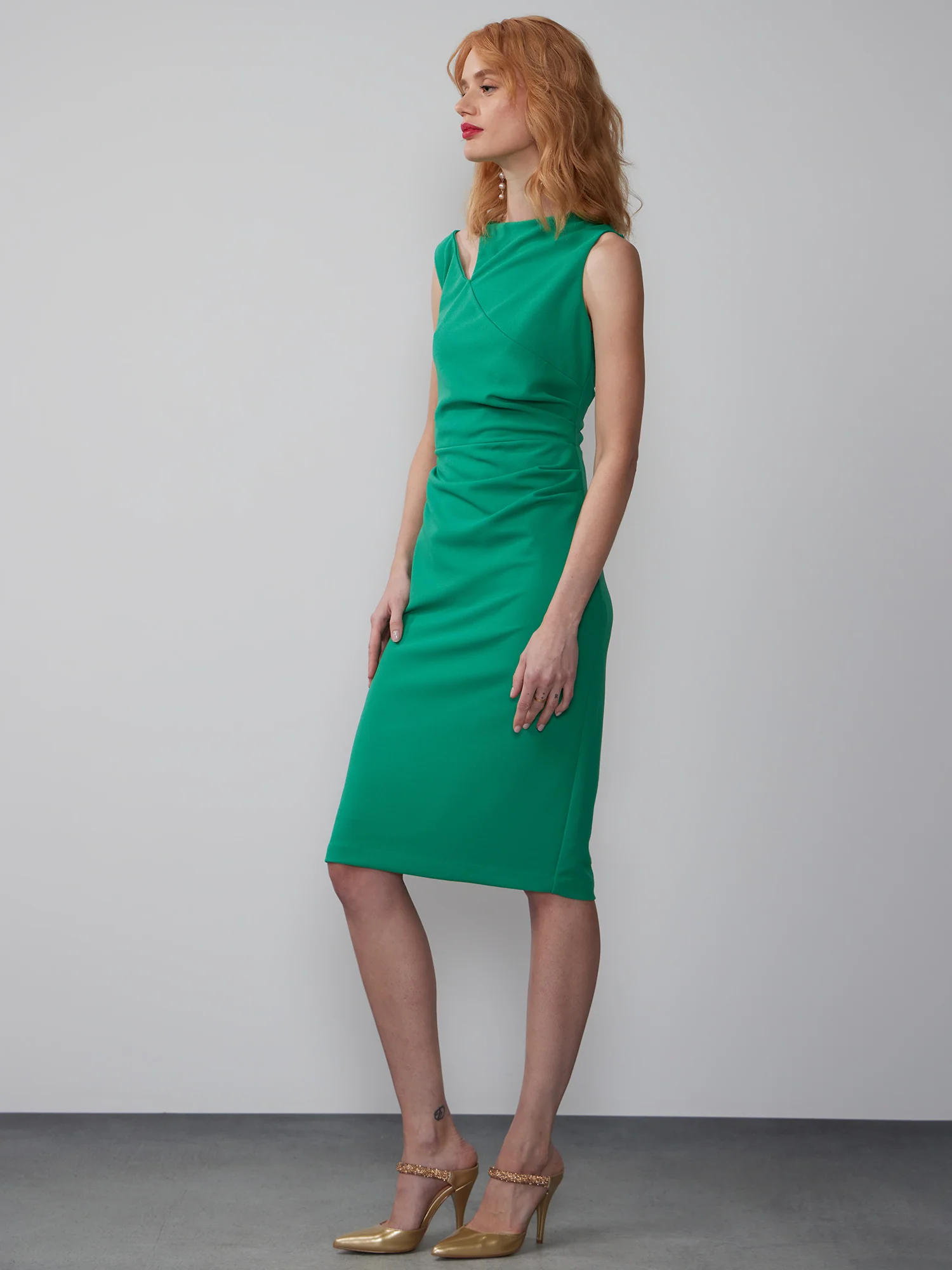 Sleeveless Shoulder Cut Out Sheath Dress - Image 2