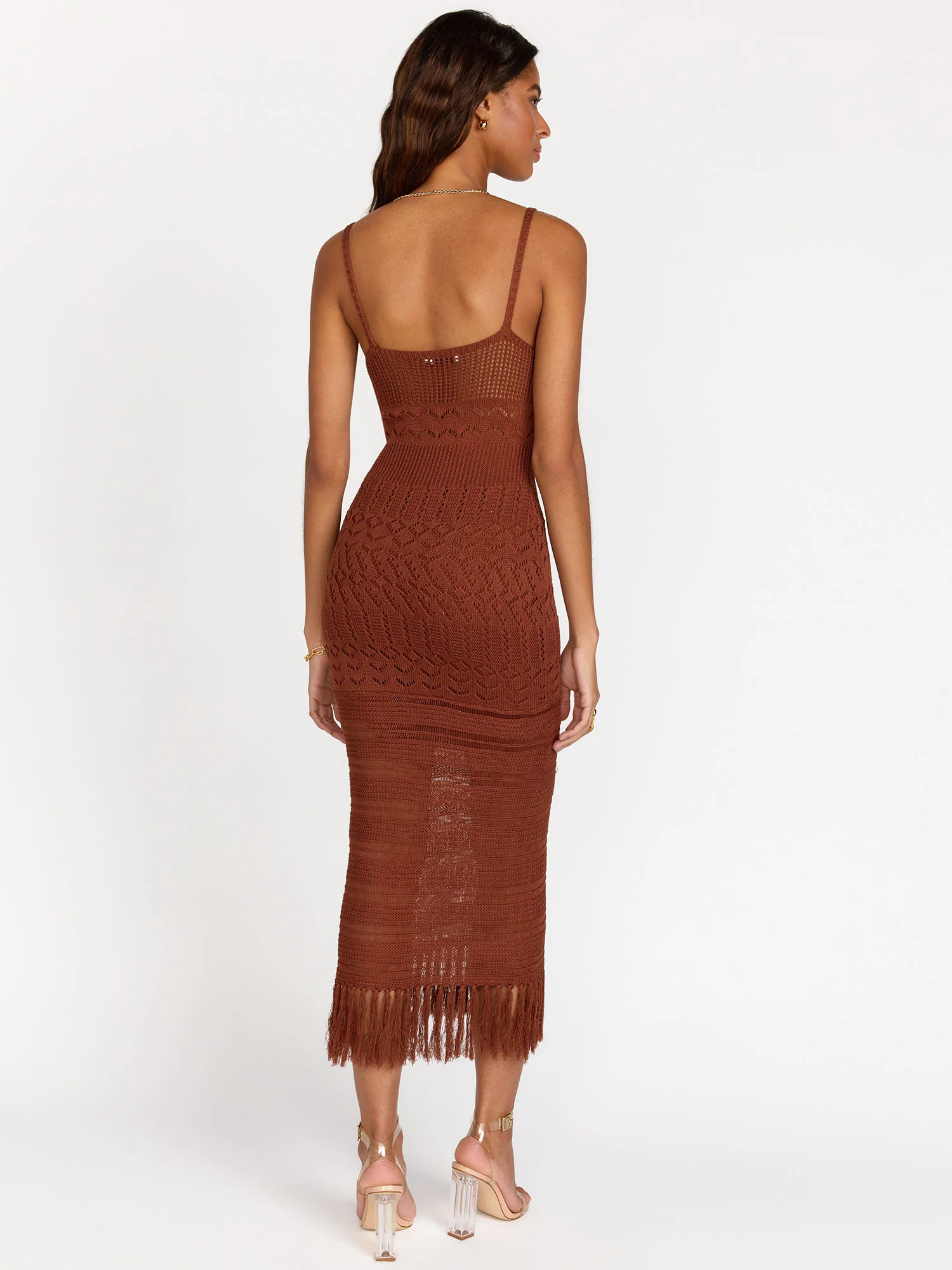 Lush Sleeveless Crochet Fringe Maxi Dress - Brands We Love - Image 4