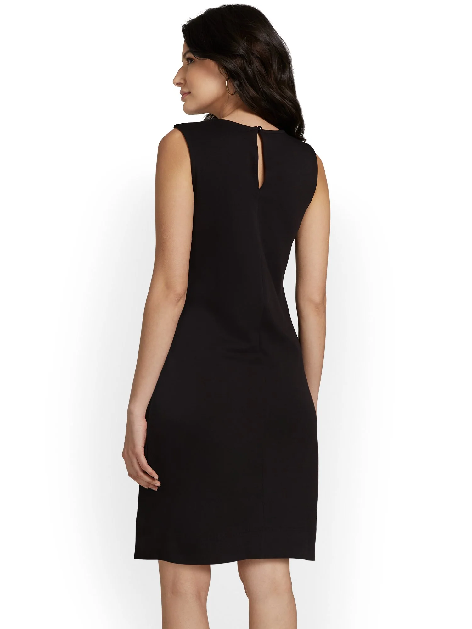 Sleeveless Double-Pocket Shift Dress - City Knits - Image 3