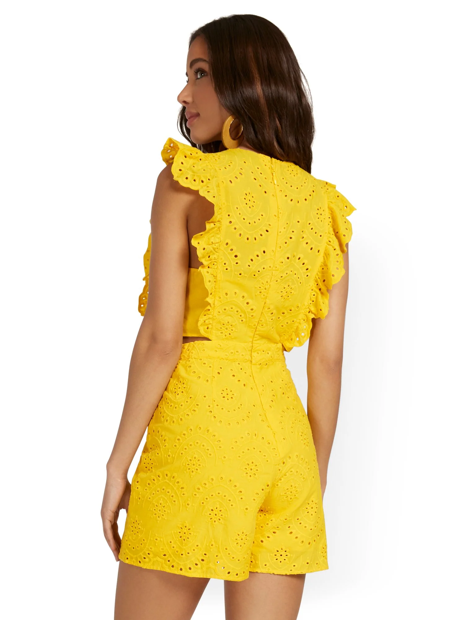 Sleeveless Eyelet Romper - Image 12