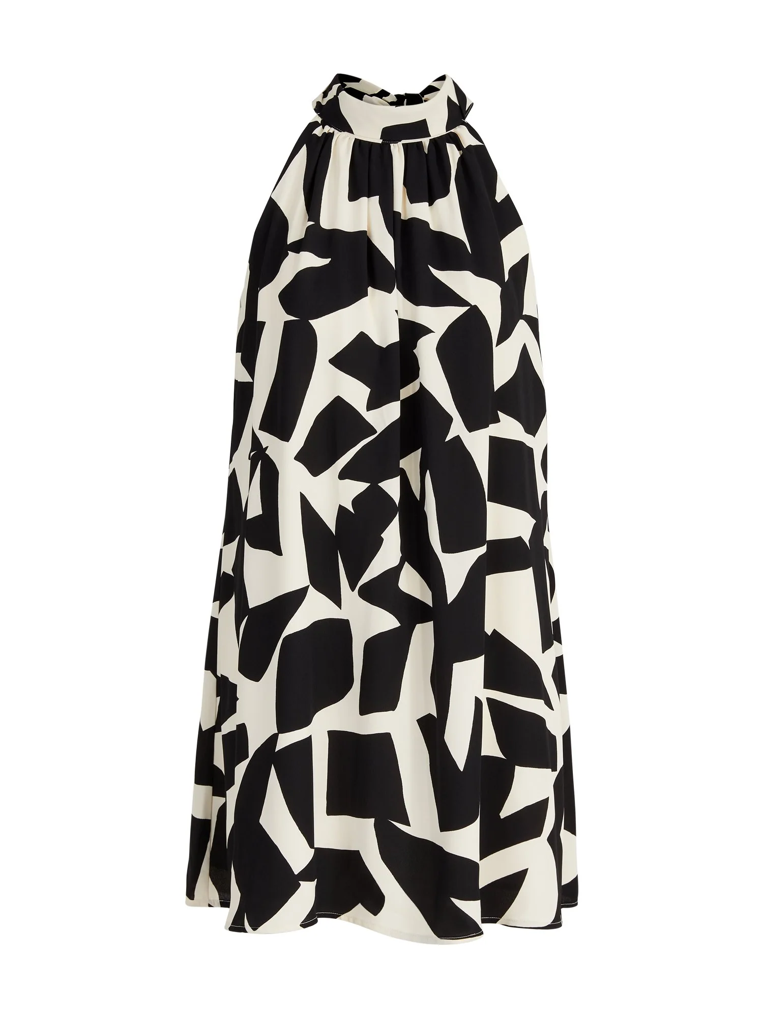 Sleeveless Geometric Tie-Collar Shift Dress - The NY&C Legacy Collection